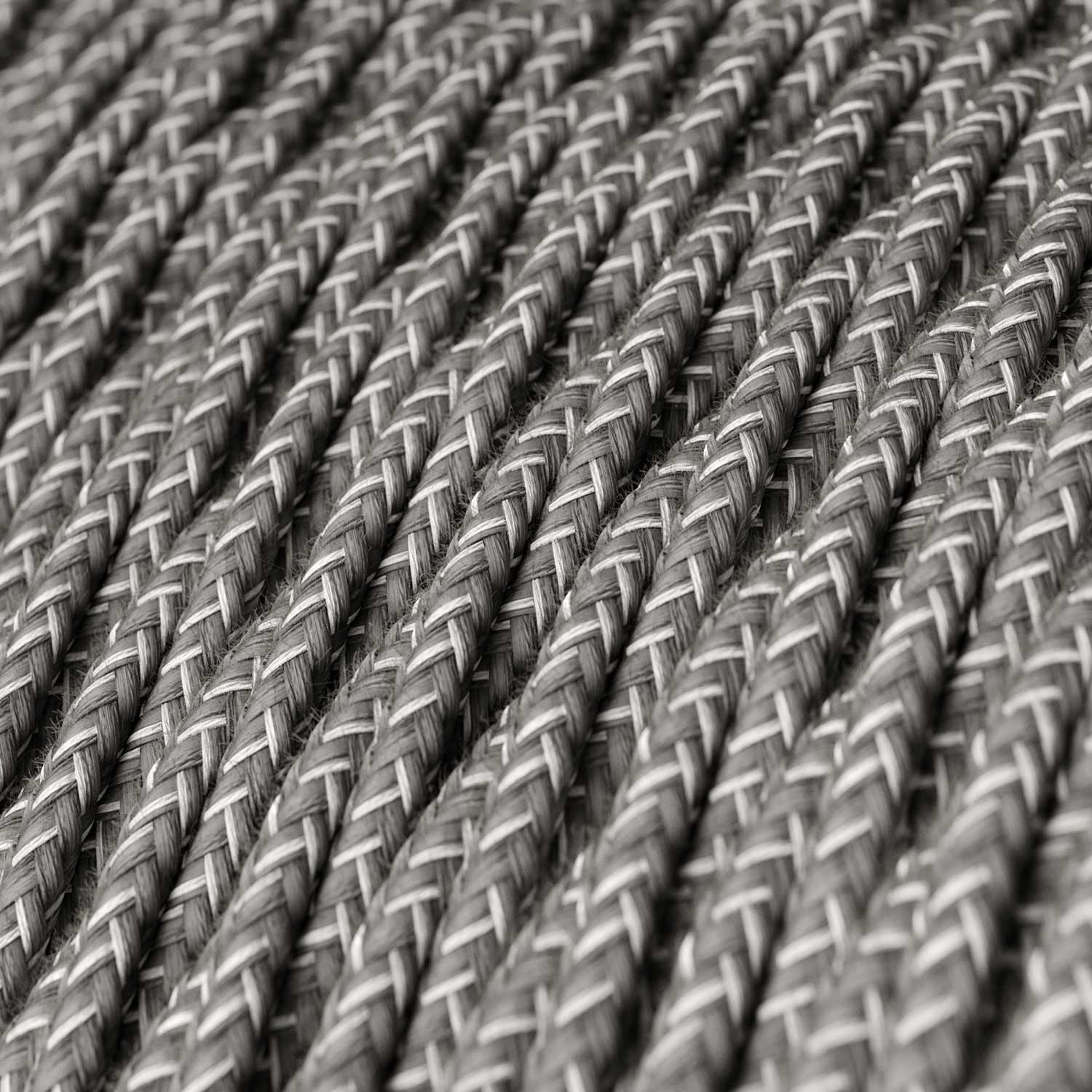 Braided electric cable Grey Melange in linen - The Original Creative Cables, for DIY lights - TN02 - Image 2