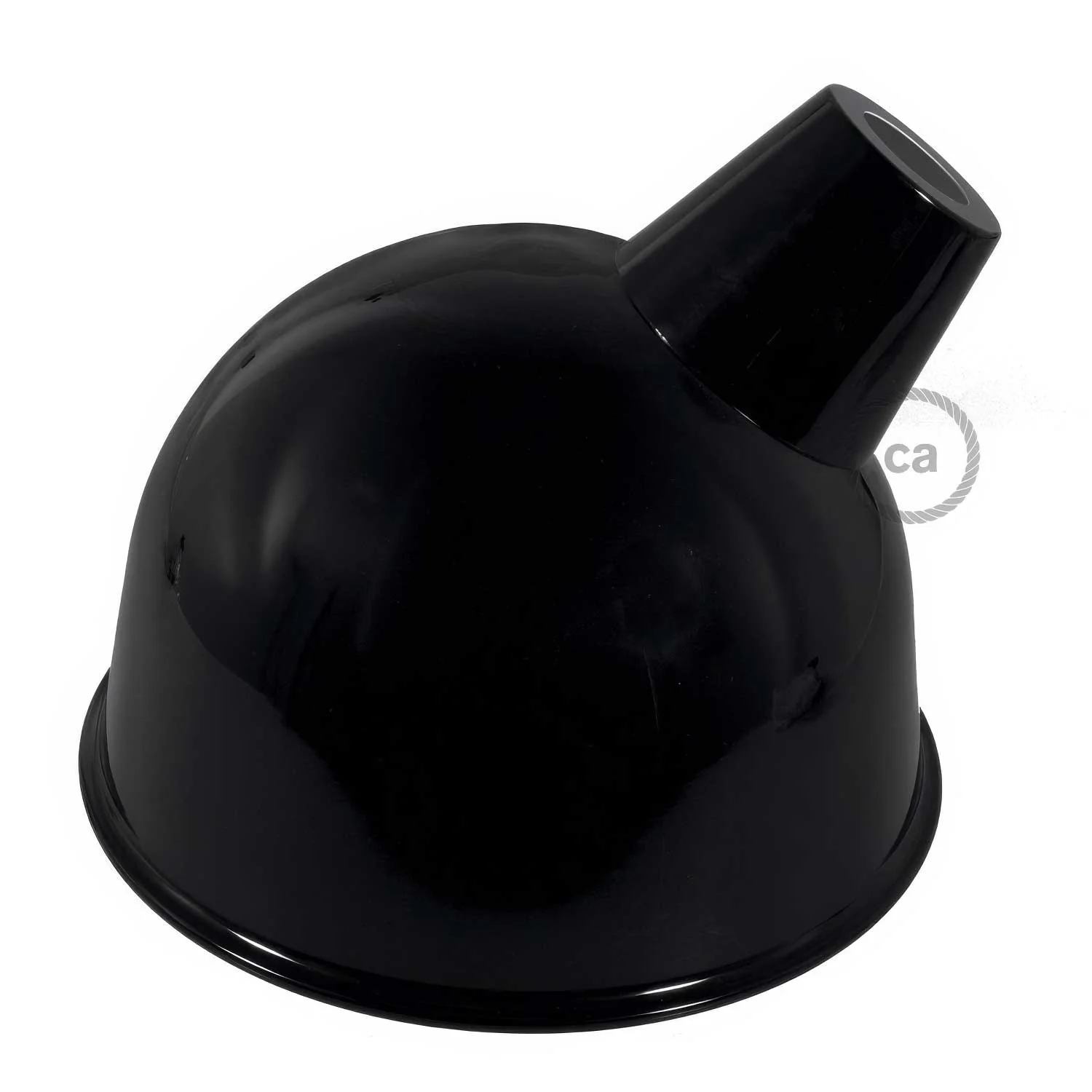 Broadway enamelled metal lampshade with E27 fitting – Black - Image 3