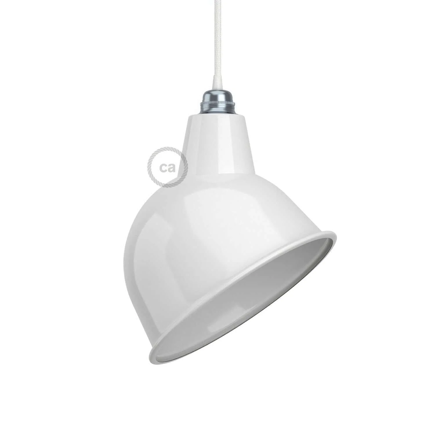 Broadway lampshade in enamelled metal with E27 fitting - White