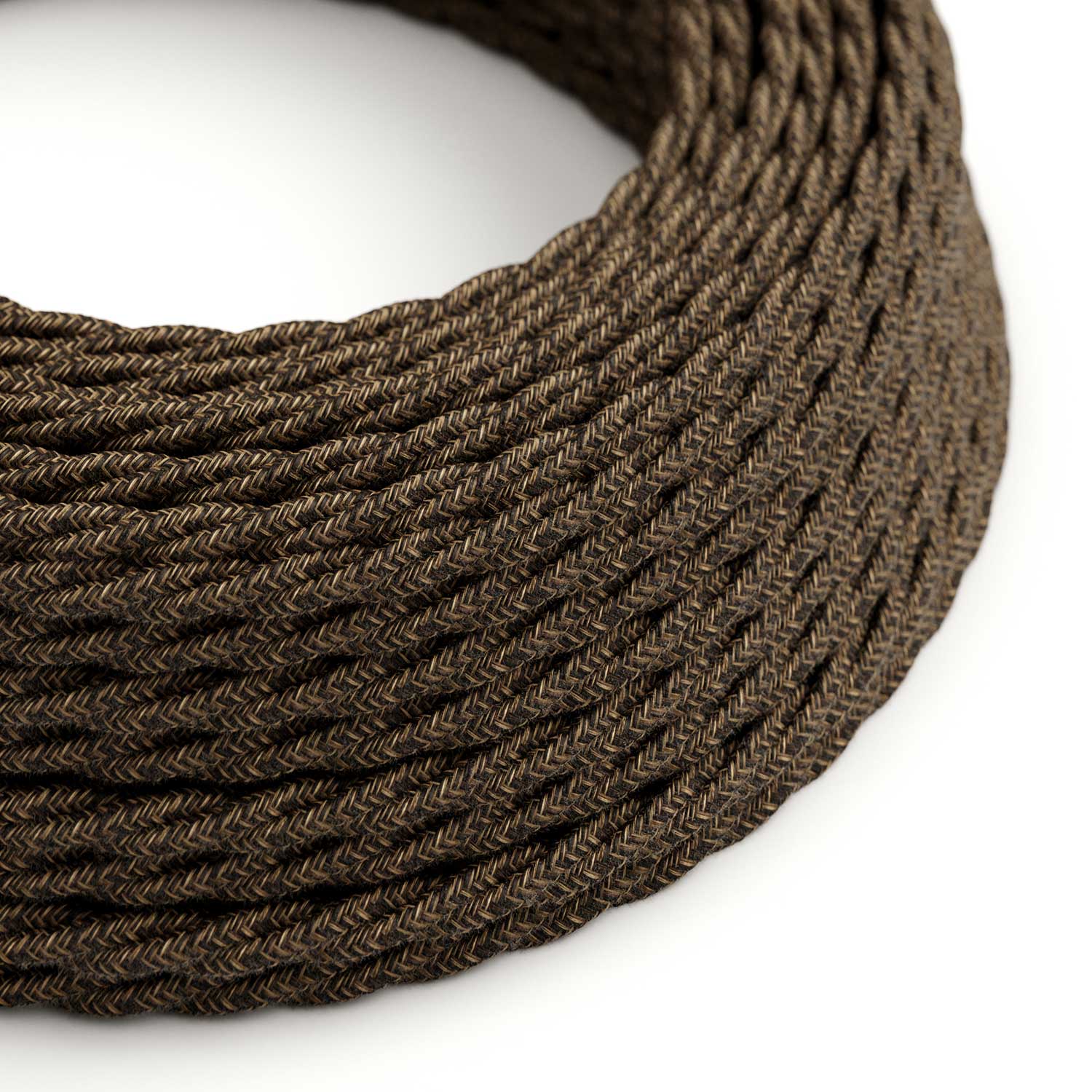 Brown Linen covered twisted electric cable - TN04