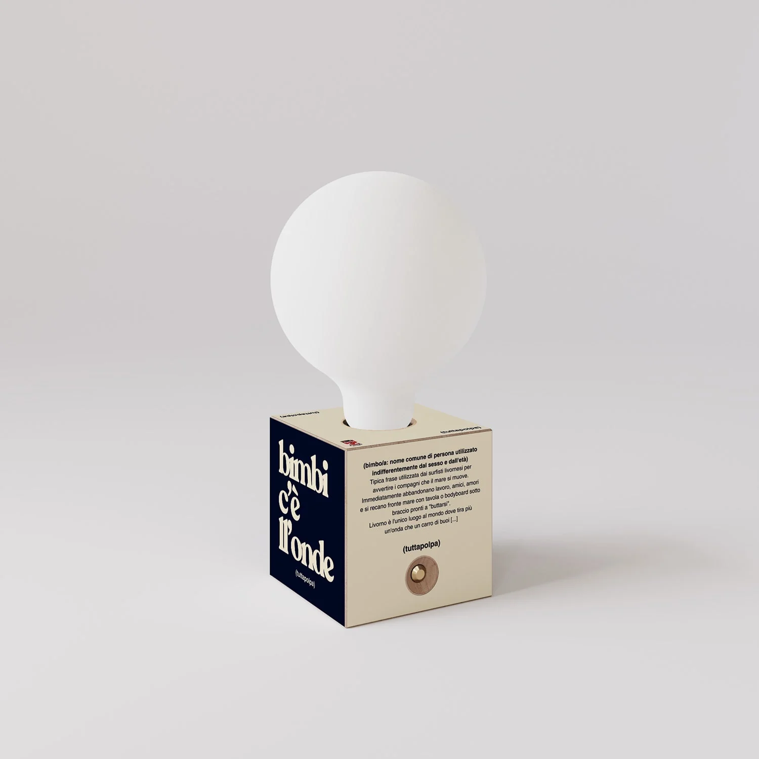 Cabless03 "Bimbi c’è l’onde" with porcelain-effect globe light bulb - Tuttapolpa - Image 3