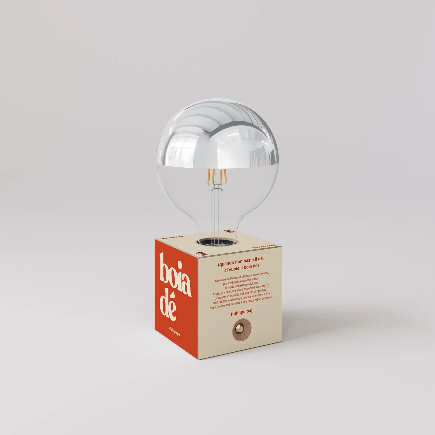 Cabless03 "Boia de" battery lamp with silver half-sphere globe bulb - Tuttapolpa - Image 3