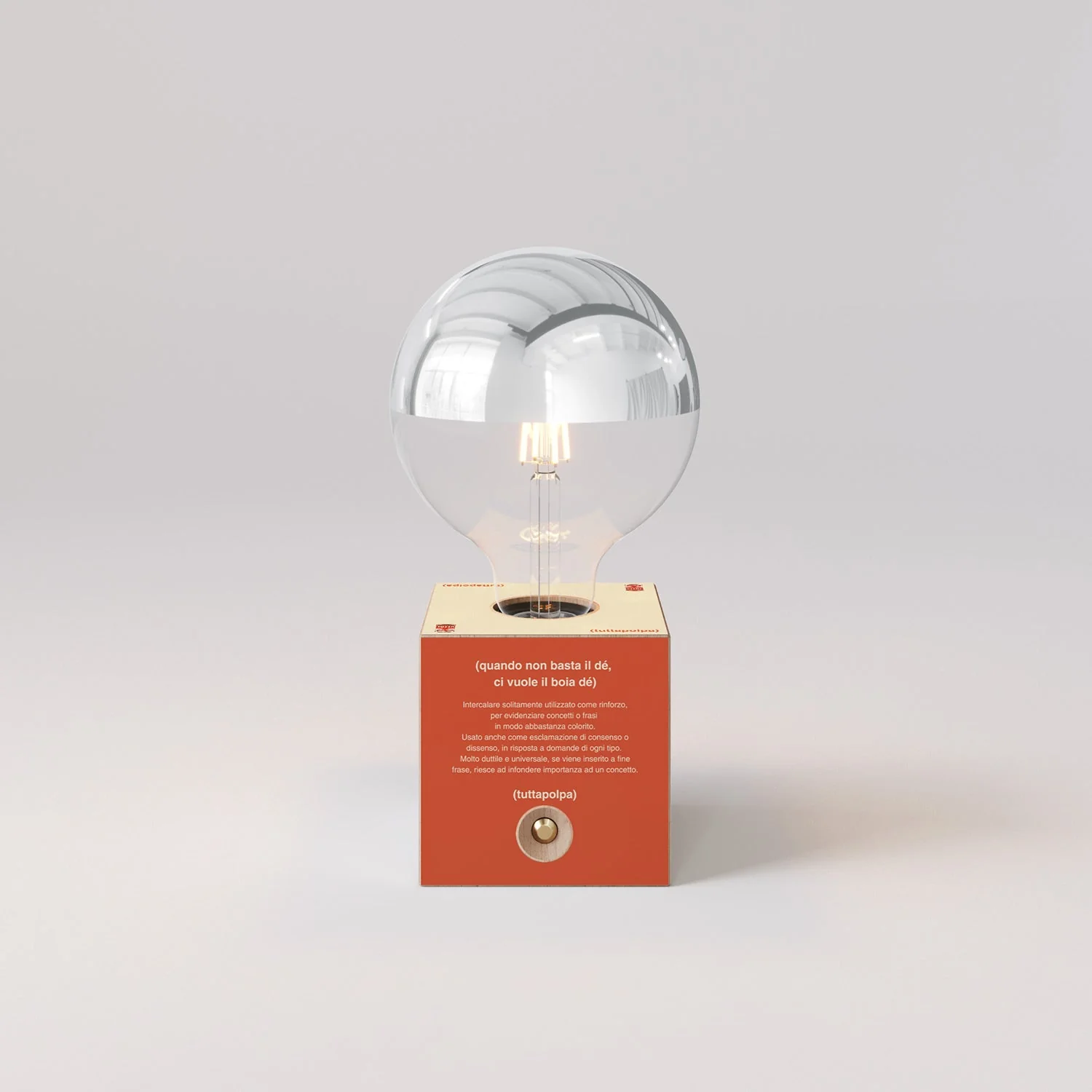 Cabless03 "Boia de" battery lamp with silver half-sphere globe bulb - Tuttapolpa - Image 4