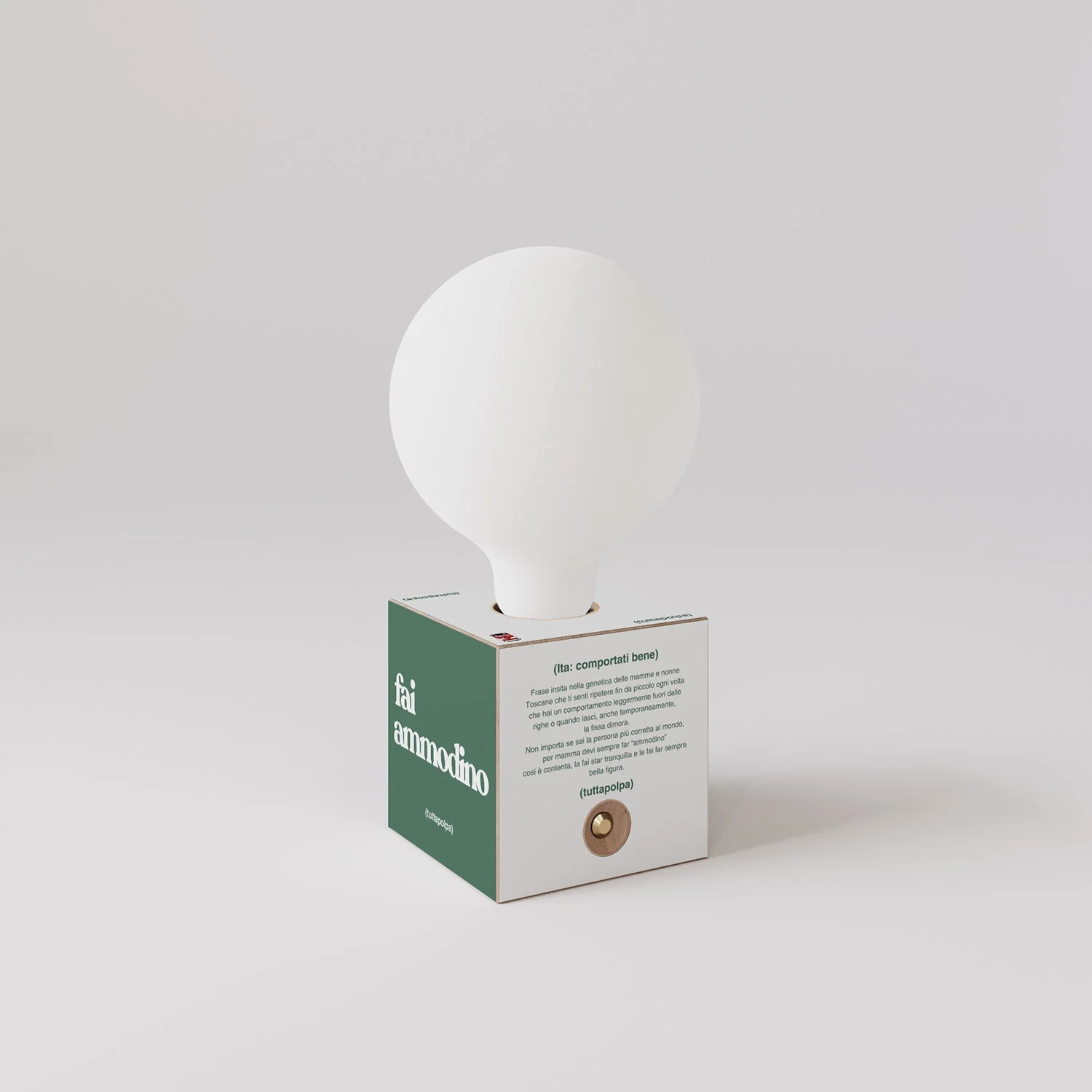 Cabless03 "Fai ammodino" with porcelain-effect globe Light bulb - Tuttapolpa - Image 3