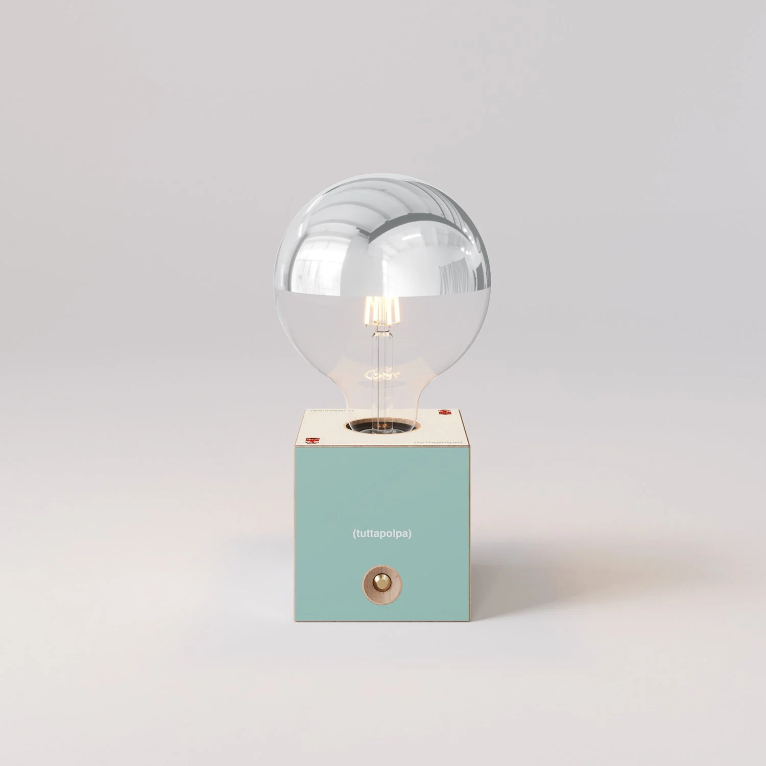 Cabless03 "Think of yourself in Elba" battery lamp with silver half-sphere globe bulb - Tuttapolpa - Image 4