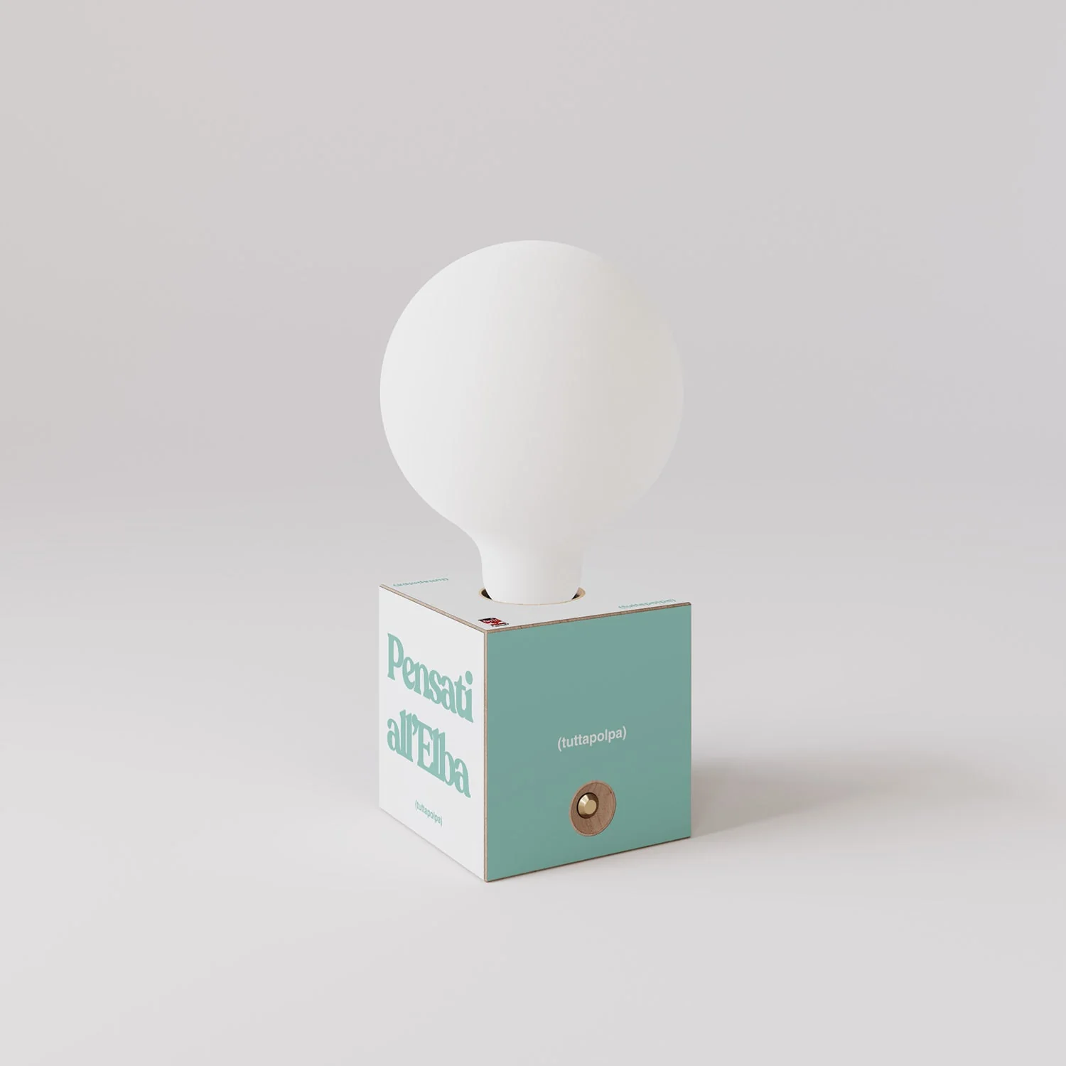 Cabless03 "Think of yourself in Elba" battery lamp with porcelain-effect globe bulb - Tuttapolpa - Image 3