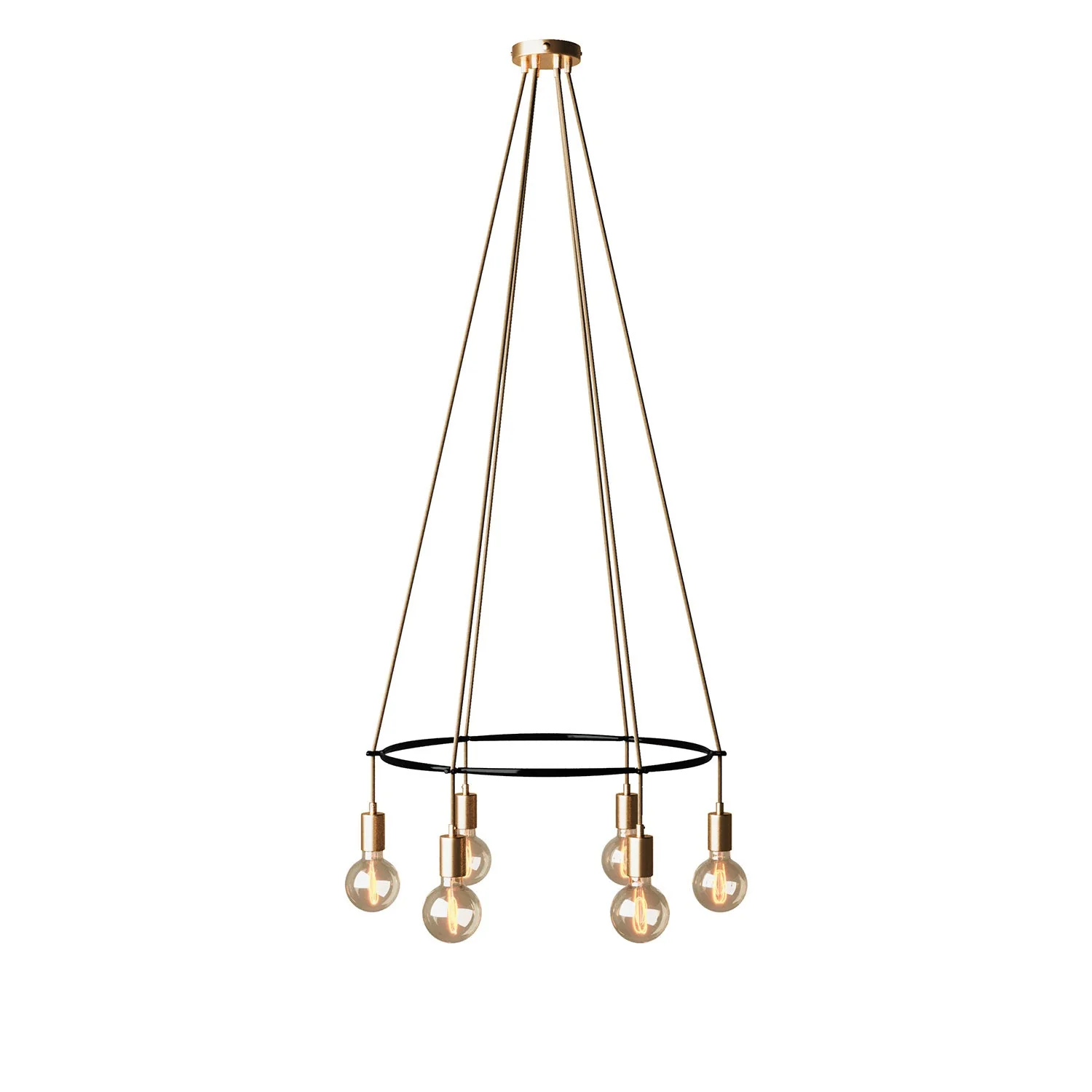 Cage chandelier with 6 Globe drops - Satin bronze