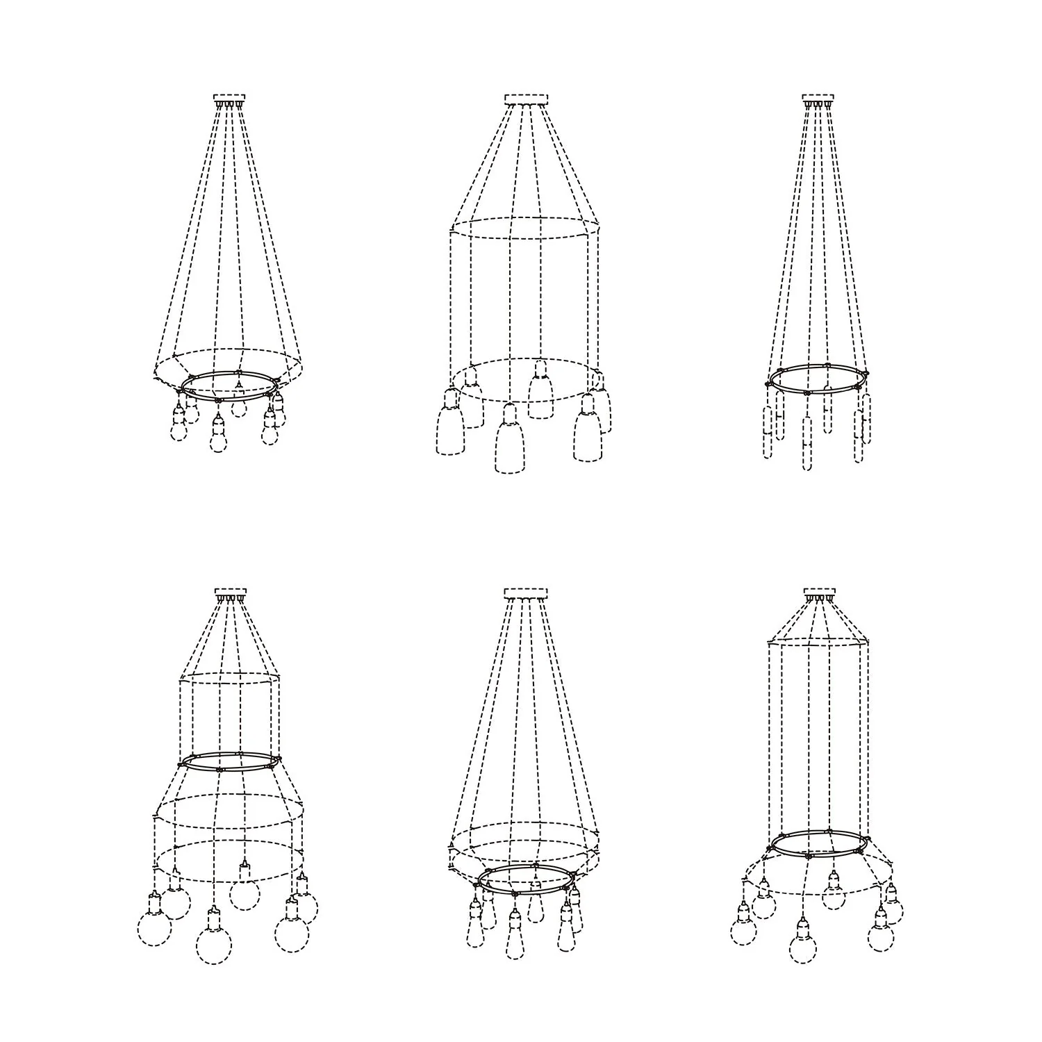 Cage Circle - Structure for chandeliers - White - Image 5