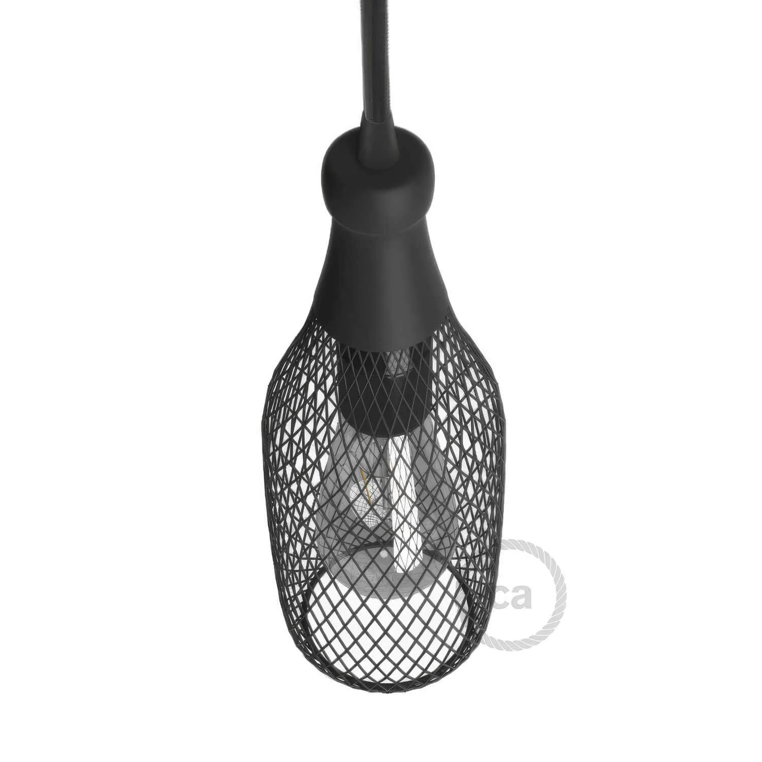 Magnum bottle lampshade cage in metal - Black - Image 3