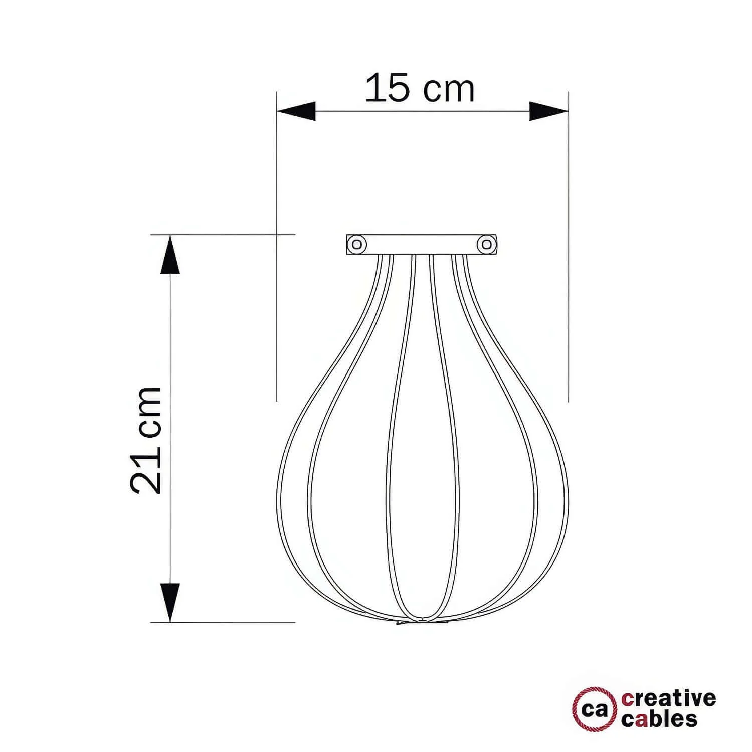 Drop metal lampshade cage with adjustable collar fitting - White - Image 4