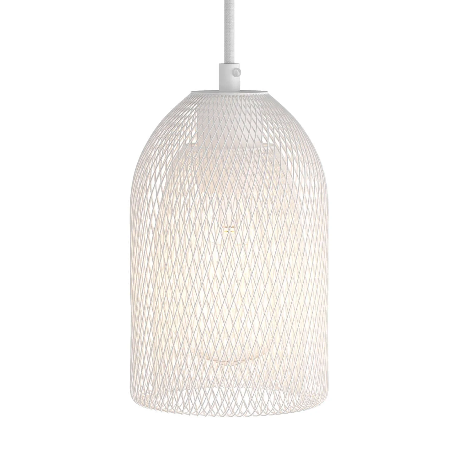 GhostBell lampshade cage in metal with E27 lamp holder kit - White