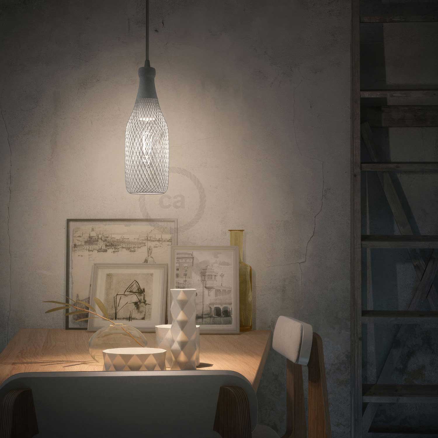 Magnum bottle lampshade cage in metal - White - Image 2