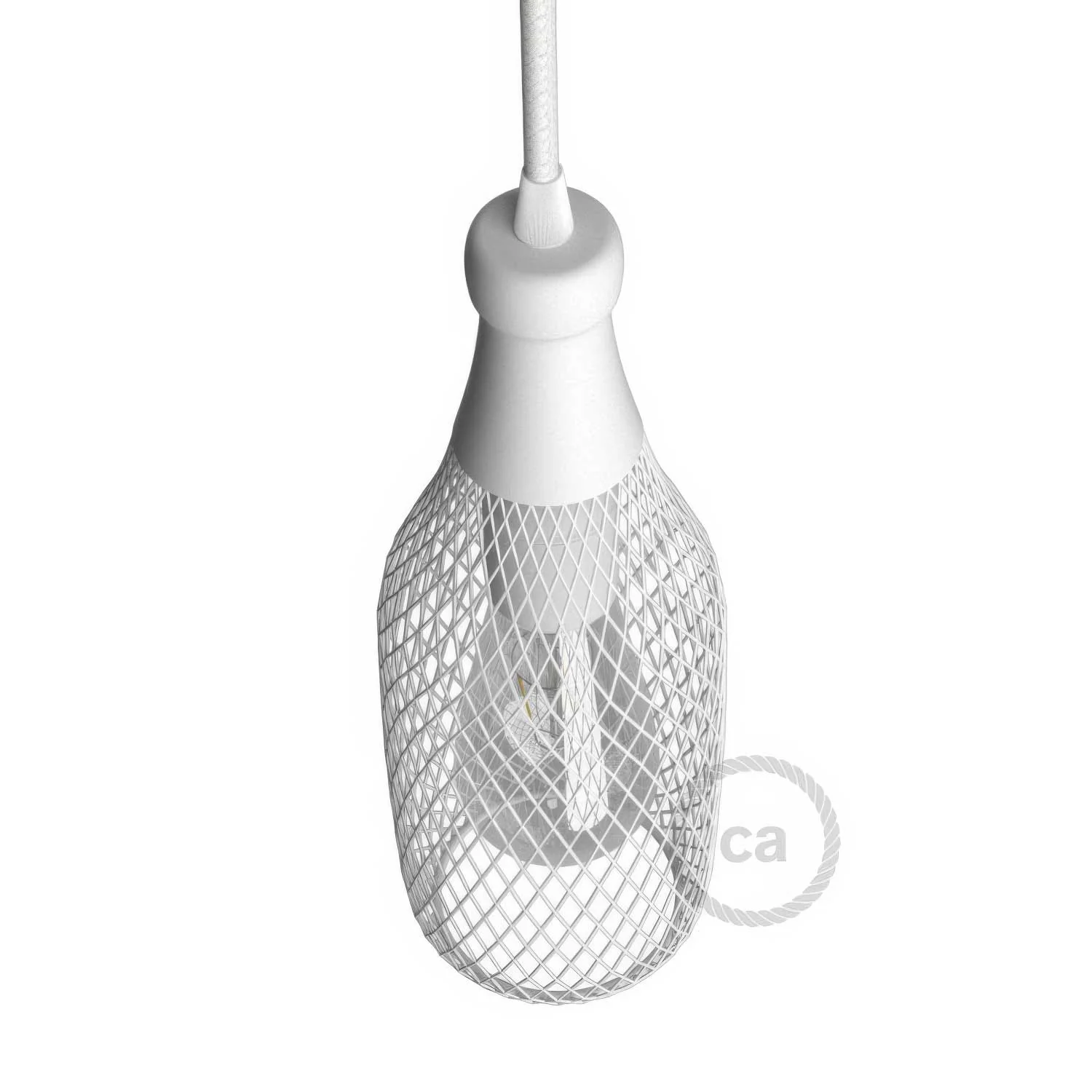 Magnum bottle lampshade cage in metal - White - Image 3