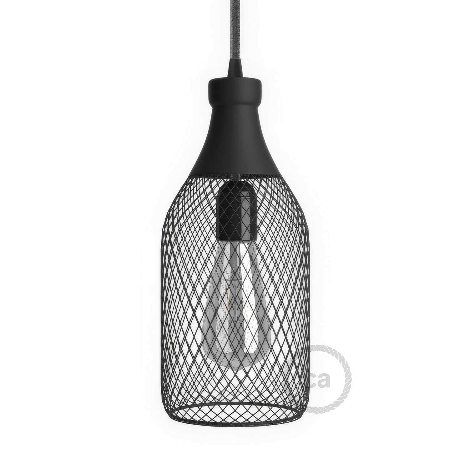 Jéroboam bottle lampshade cage in metal - Black