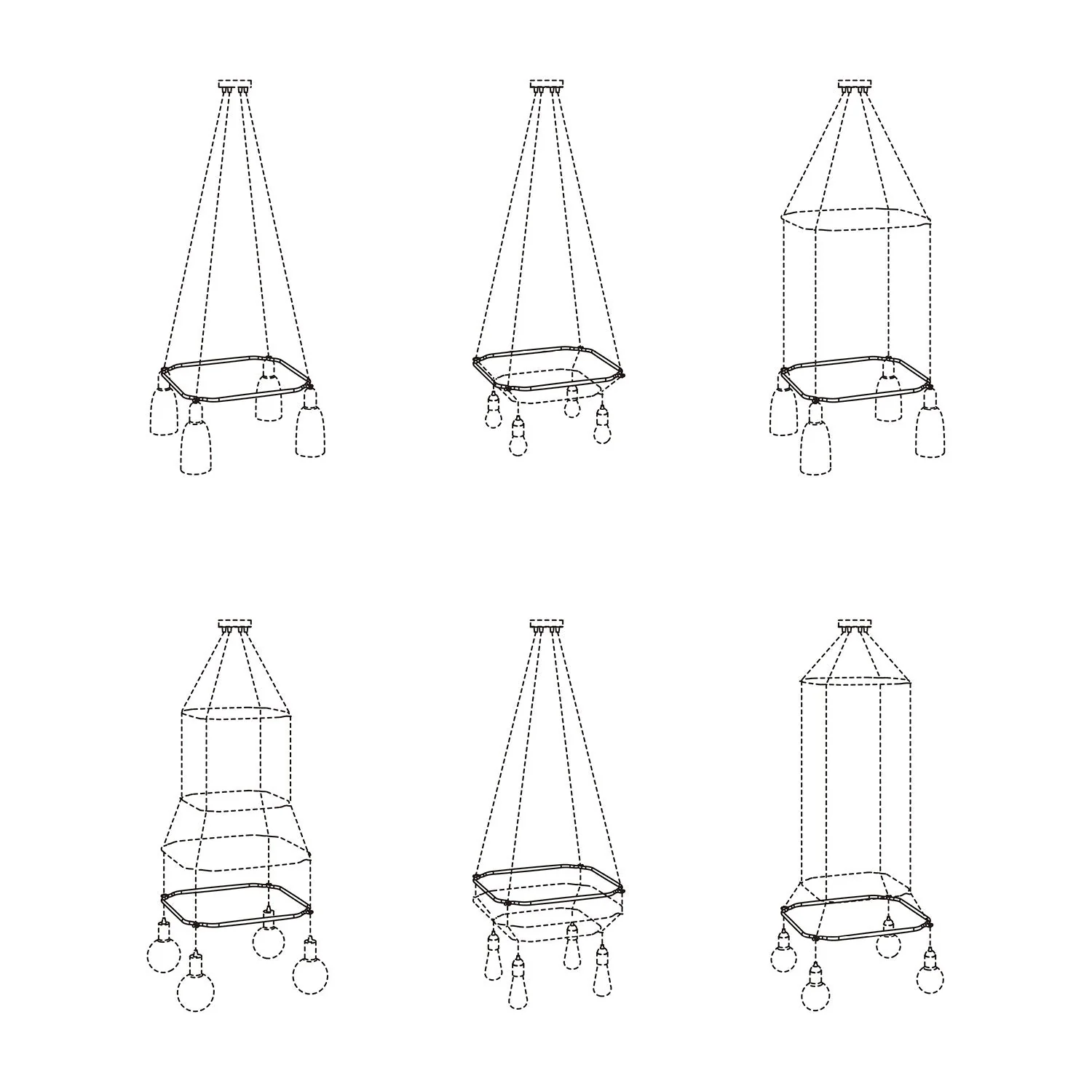 Cage Square - Structure for chandeliers - Transparent - Image 10