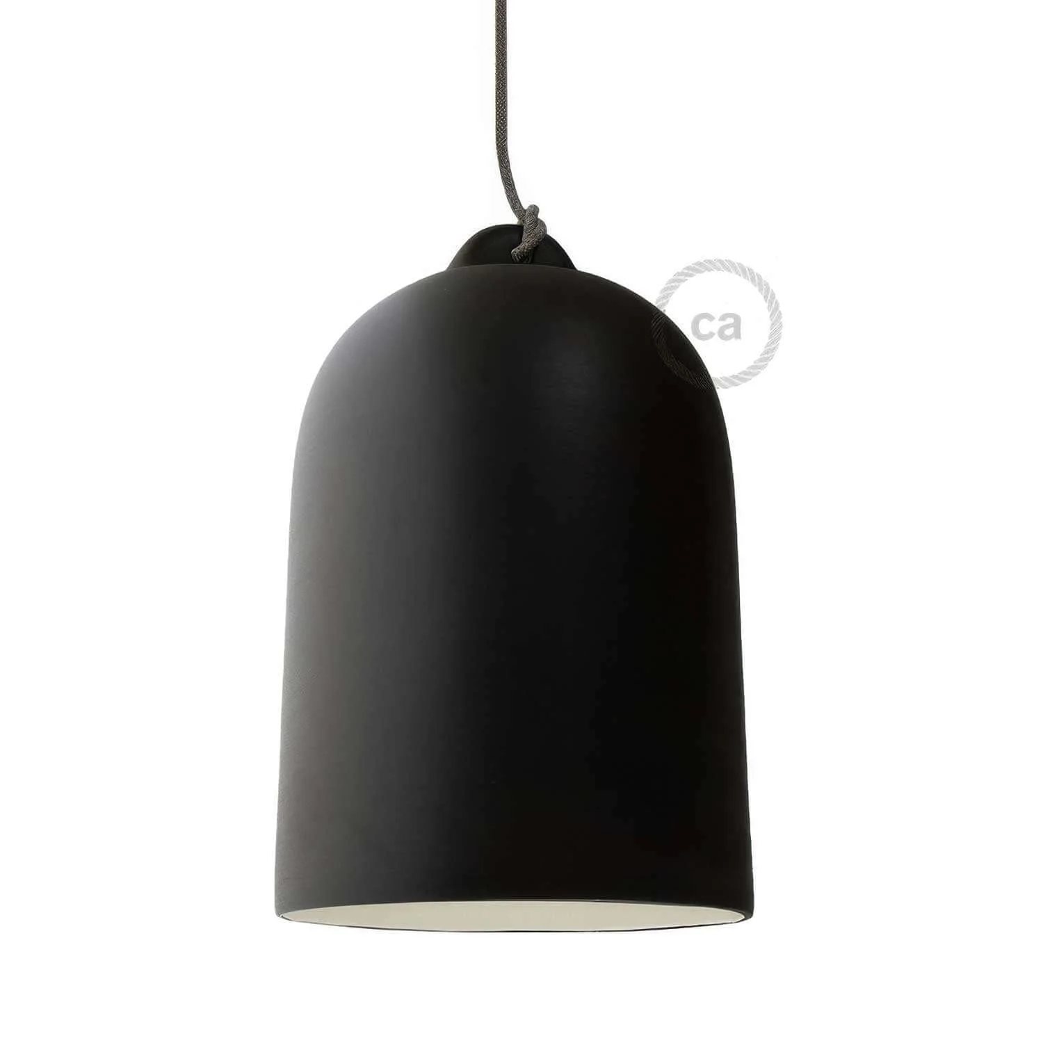 Campana, XL ceramic lampshade for pendant fitting - Made in Italy - Slate