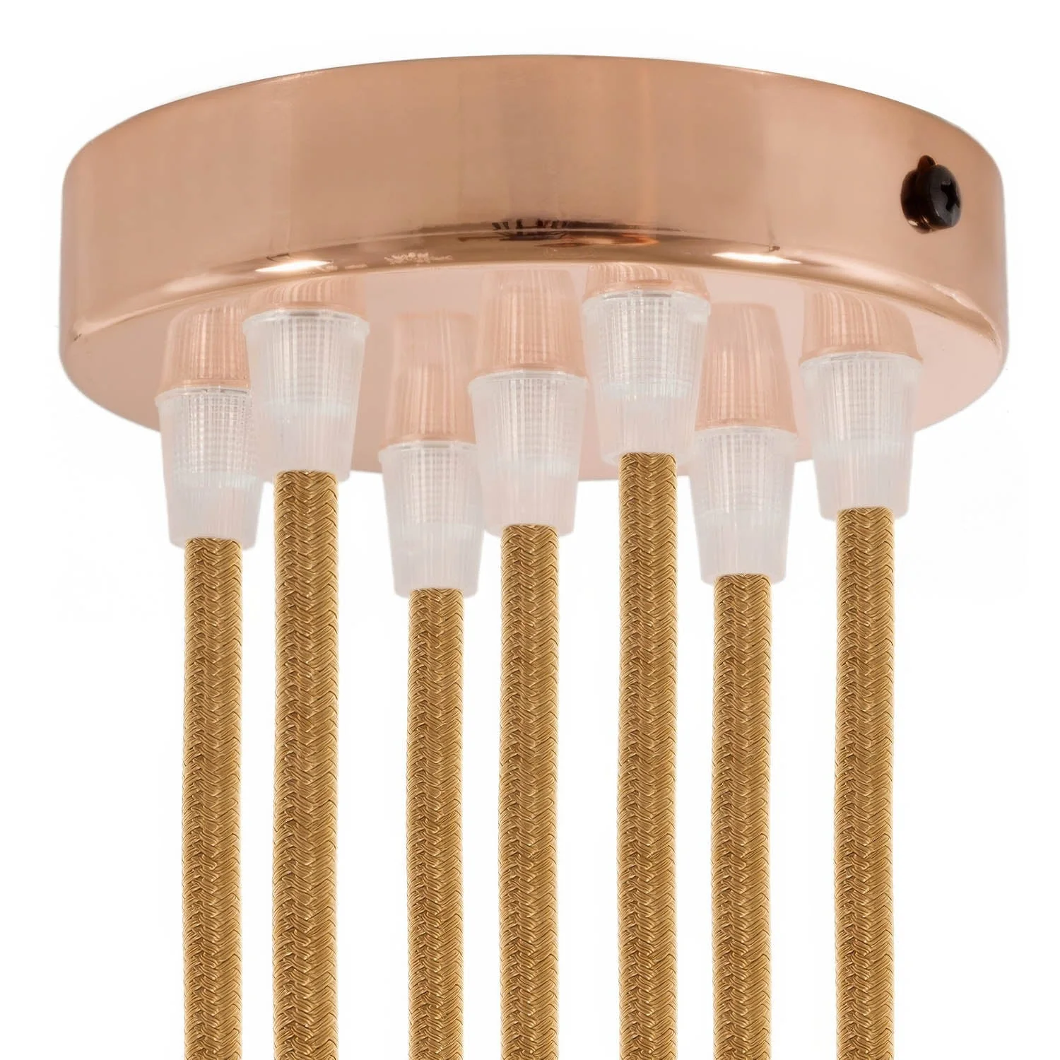 Cylindrical metal ceiling rose kit with 7 holes - Copper