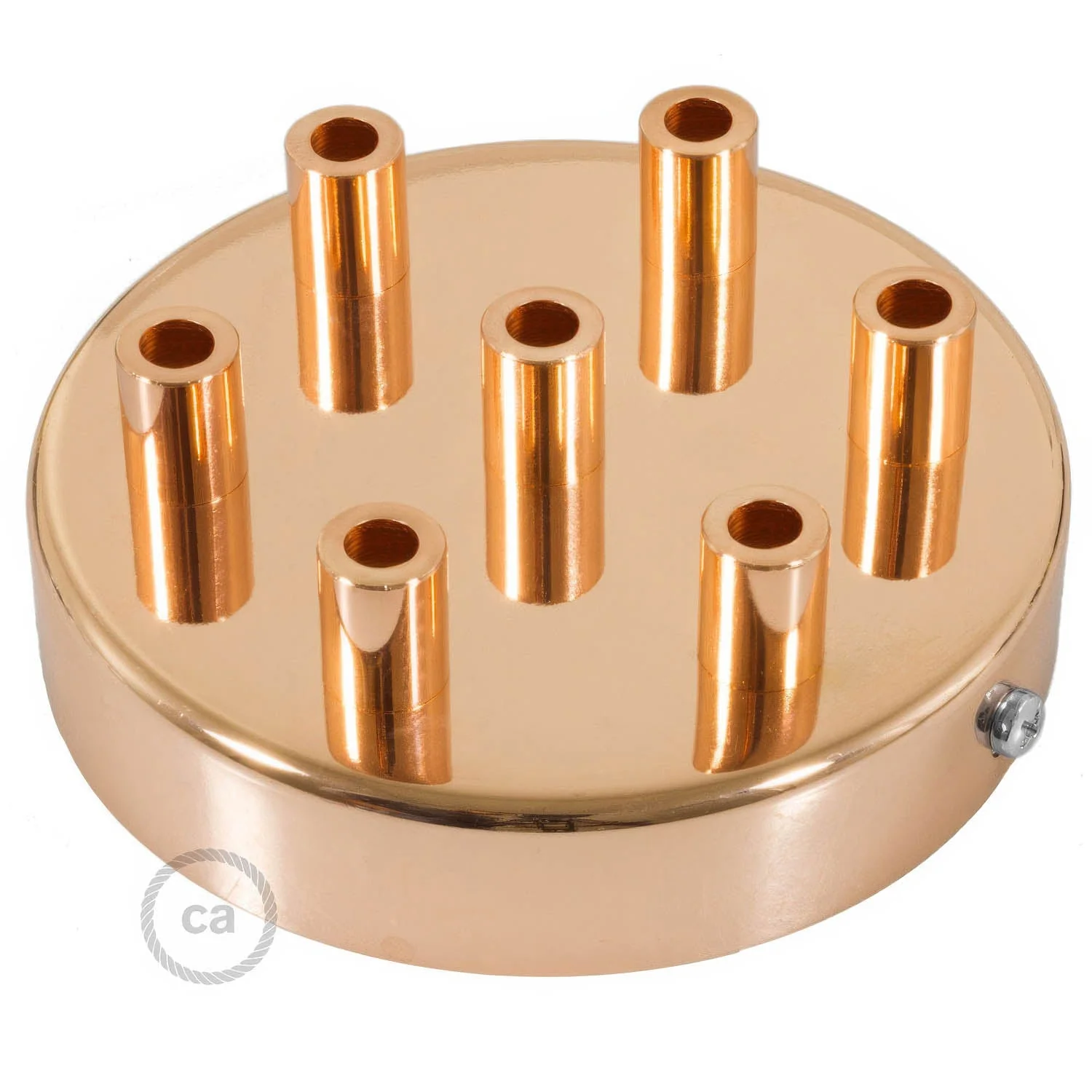Cylindrical metal ceiling rose kit with 7 holes - Copper - Image 7