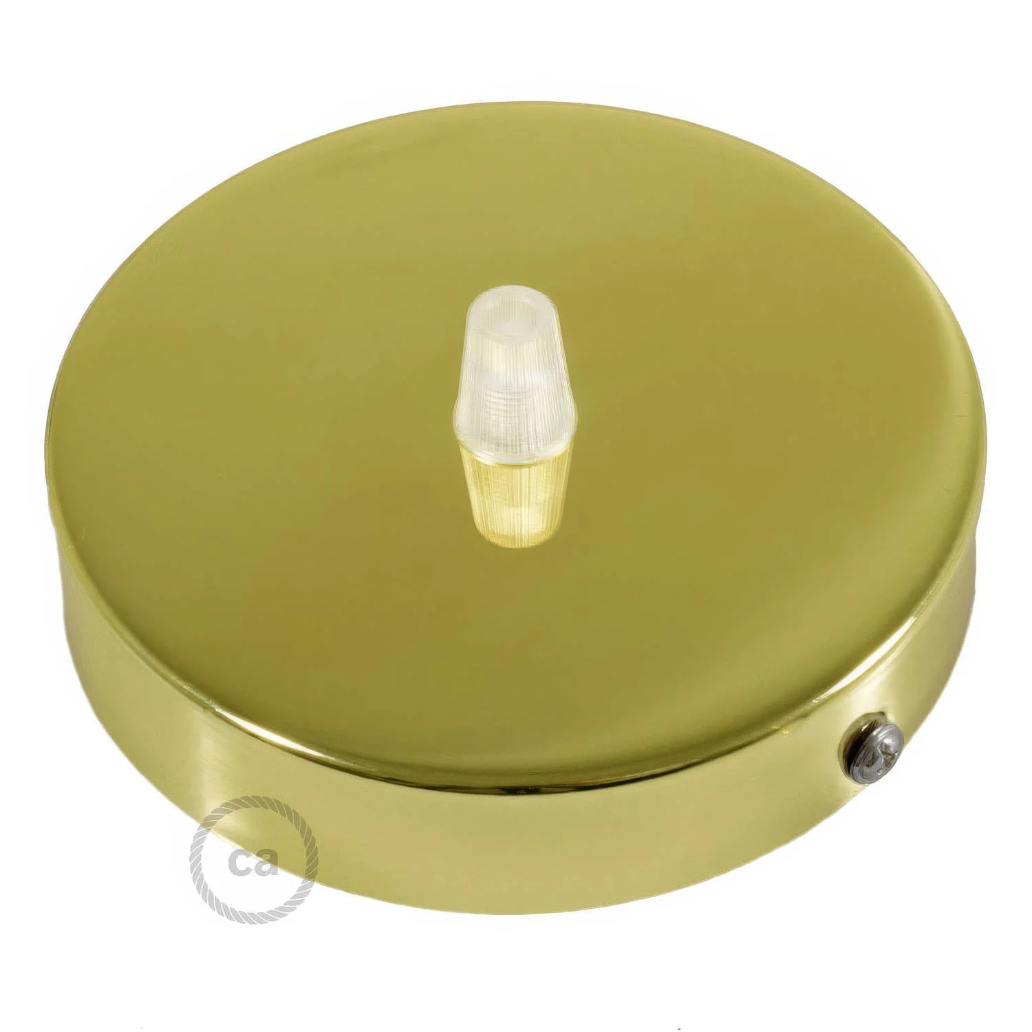 Cylindrical ceiling rose kit in metal - Brass - Image 2