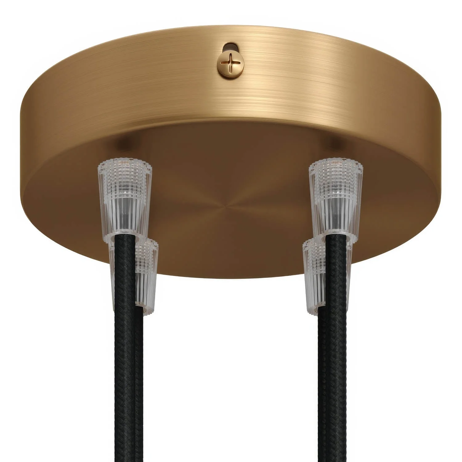 Cylindrical metal ceiling rose kit with 4 holes - Satin bronze