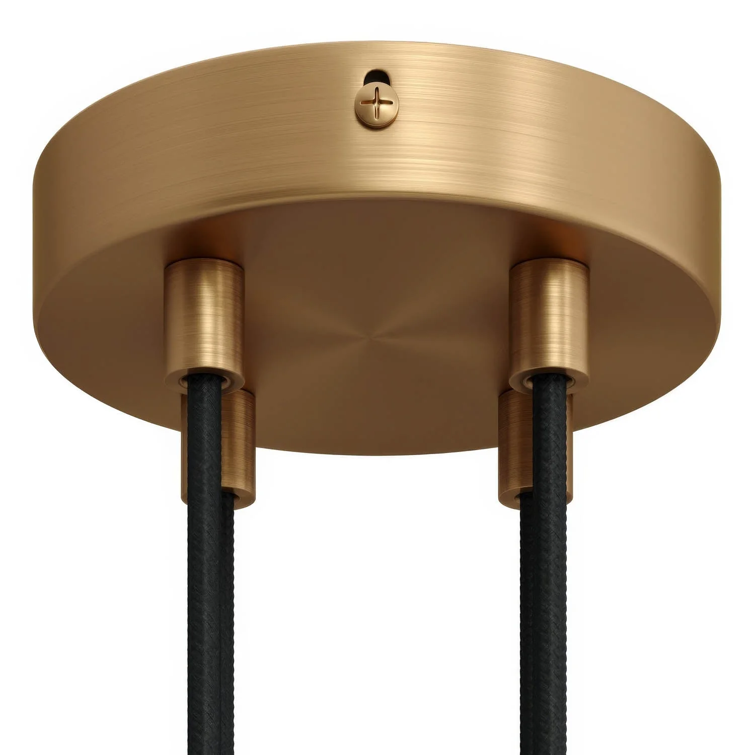 Cylindrical metal ceiling rose kit with 4 holes - Satin bronze - Image 6
