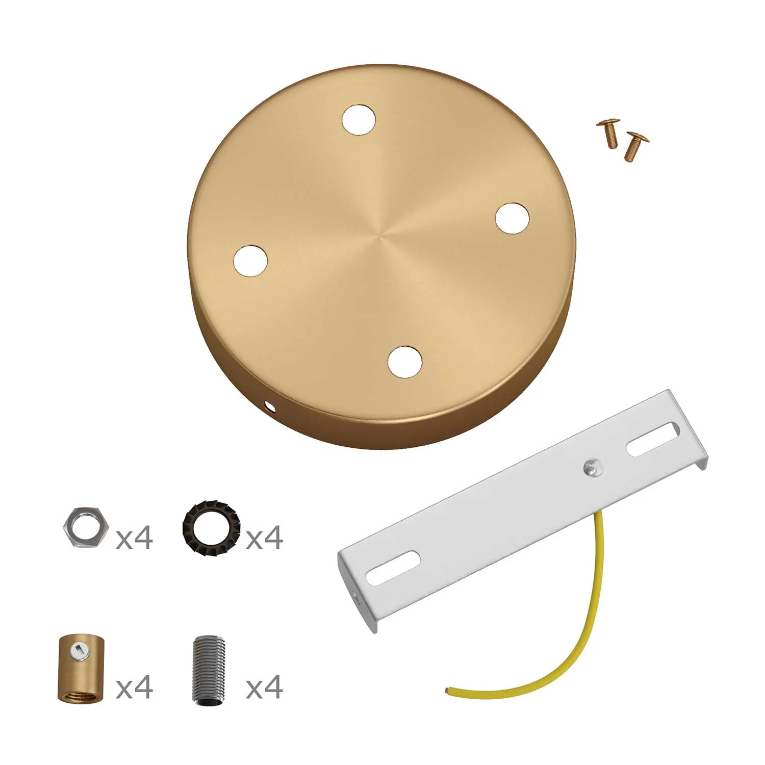 Cylindrical metal ceiling rose kit with 4 holes - Satin bronze - Image 8