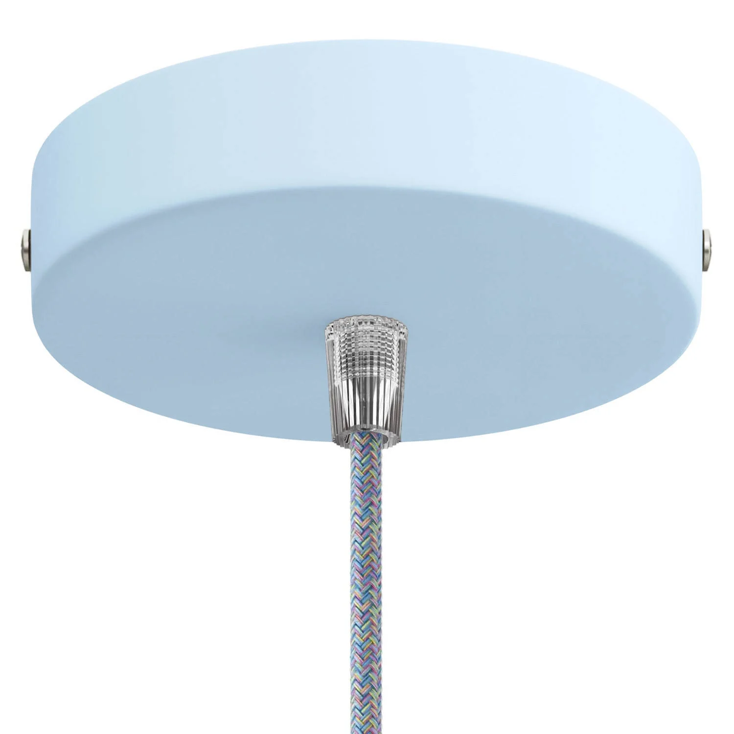 Cylindrical metal ceiling rose kit - Sugar paper blue