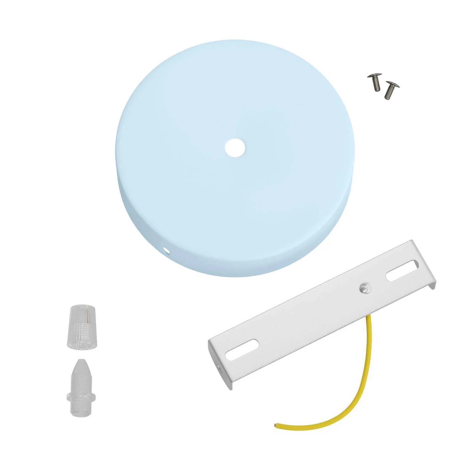 Cylindrical metal ceiling rose kit - Sugar paper blue - Image 3