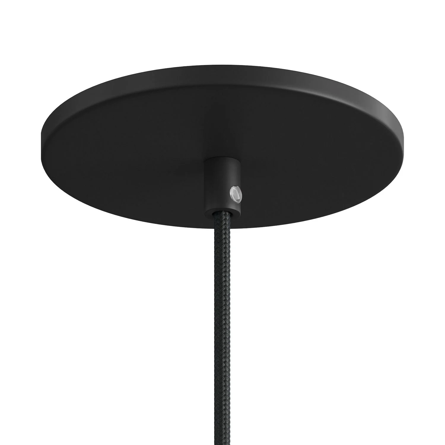 Flush-mounted ceiling rose with 1 central hole – Black