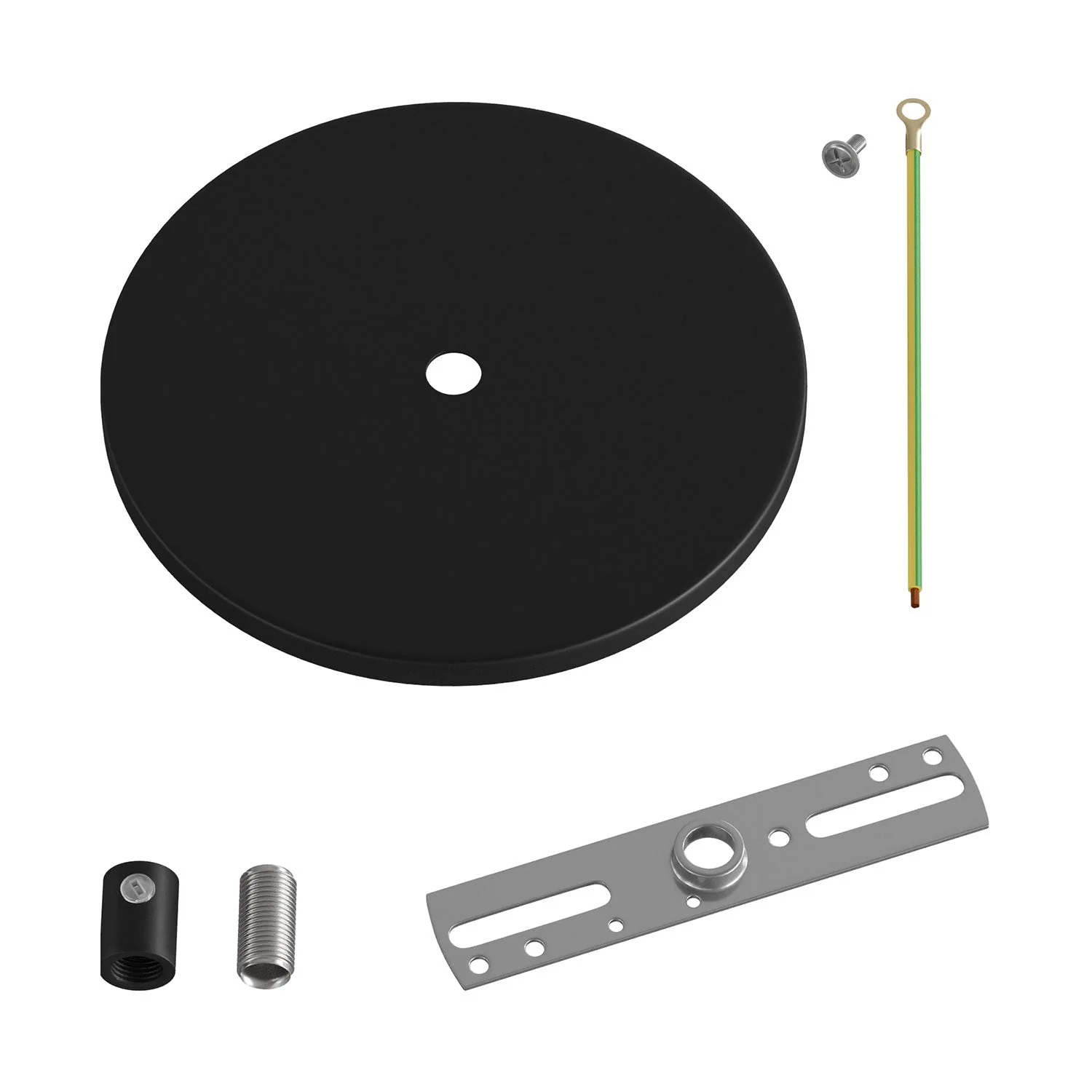 Flush-mounted ceiling rose with 1 central hole – Black - Image 3