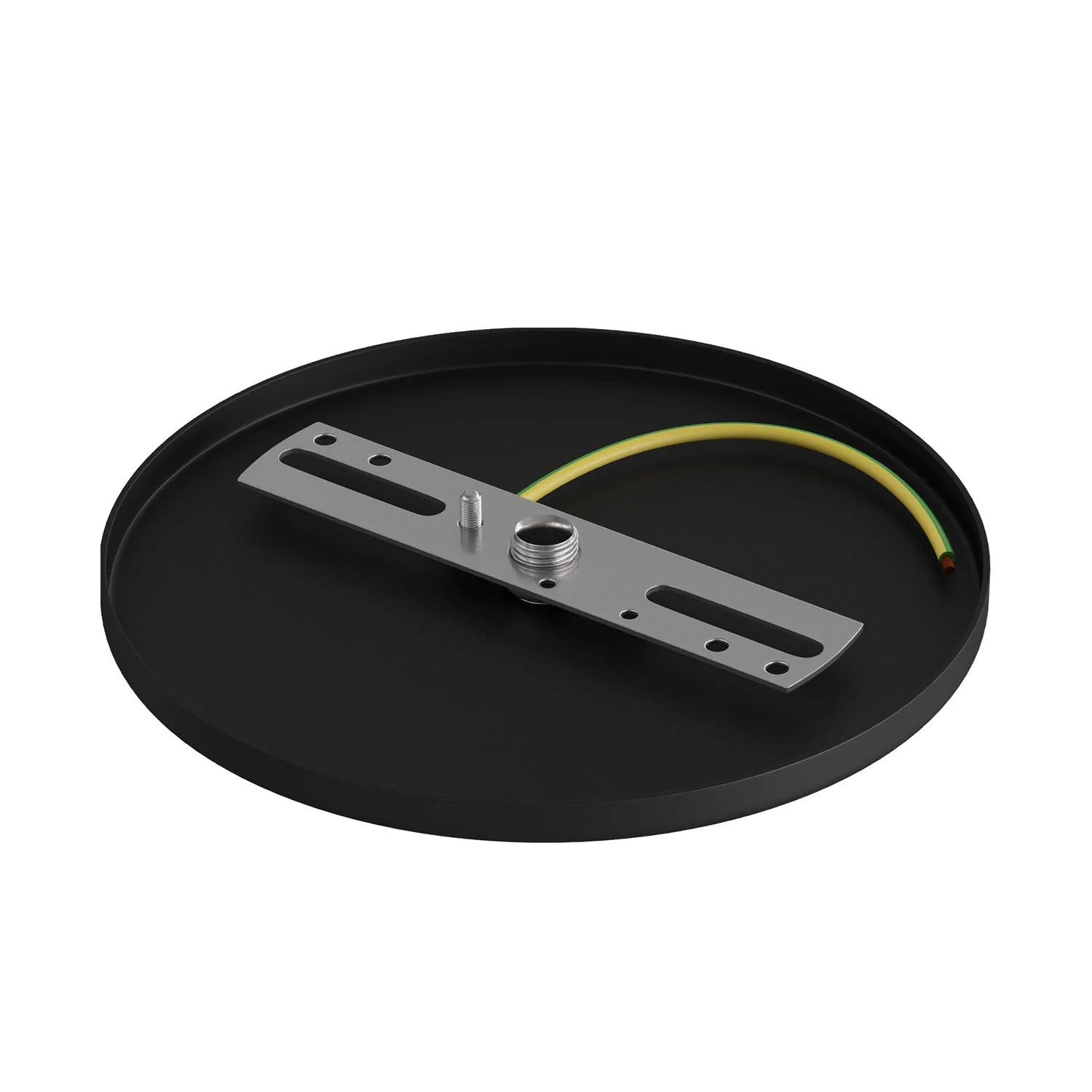 Flush-mounted ceiling rose with 1 central hole – Black - Image 4