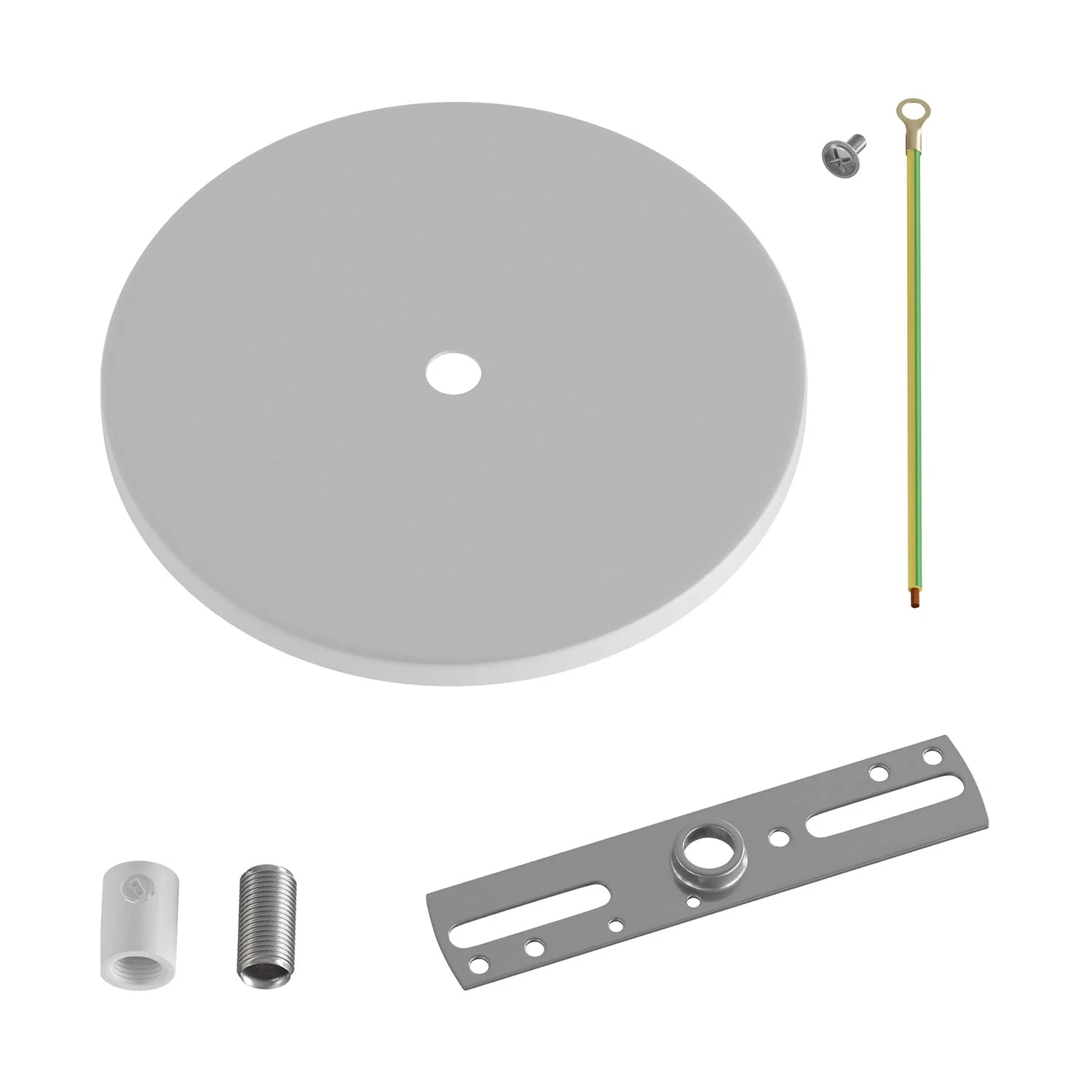 Recessed flush-mount ceiling rose with 1 central hole - Matt white - Image 3