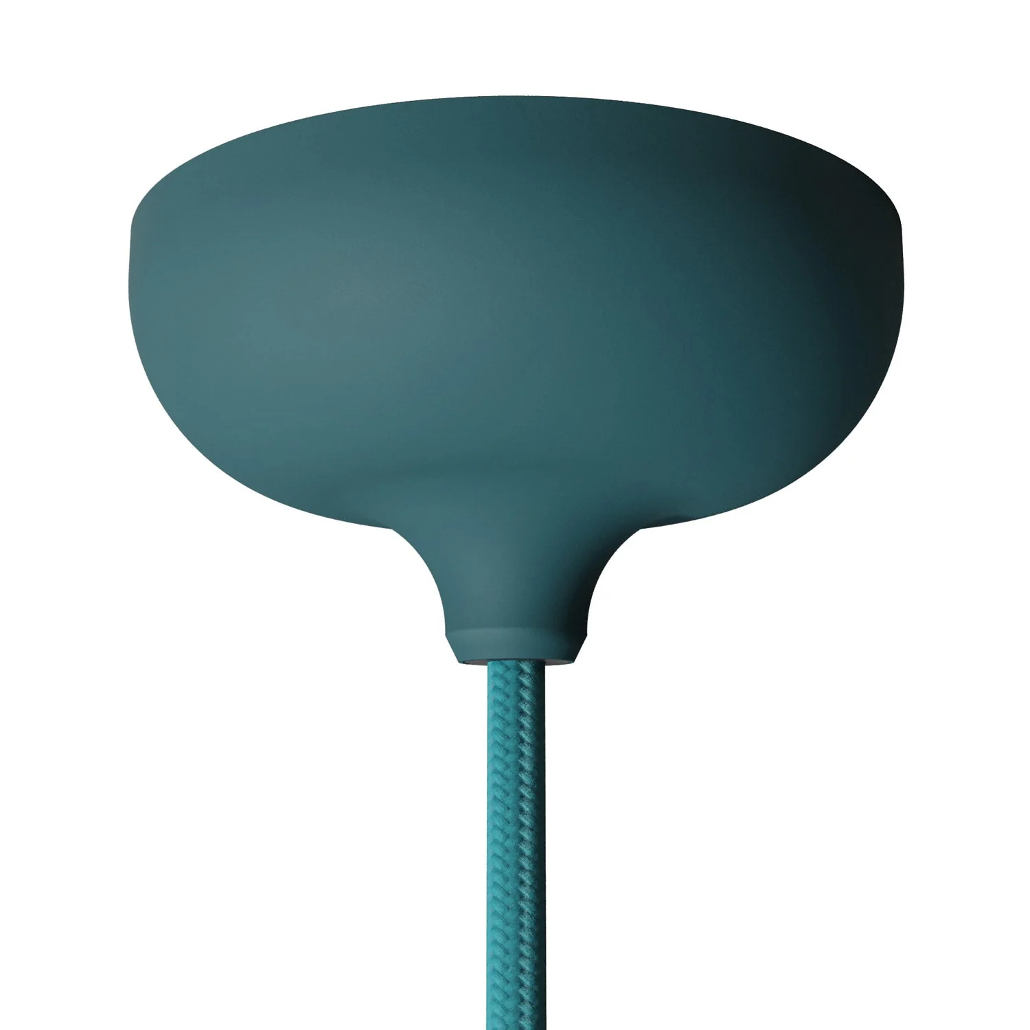 Silicone ceiling rose kit with central hole and provision for side hole - Petrol