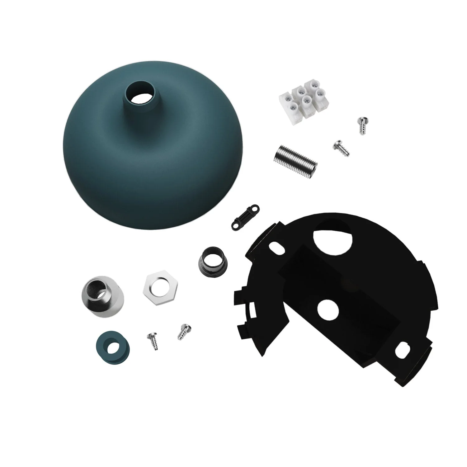 Silicone ceiling rose kit with central hole and provision for side hole - Petrol - Image 2