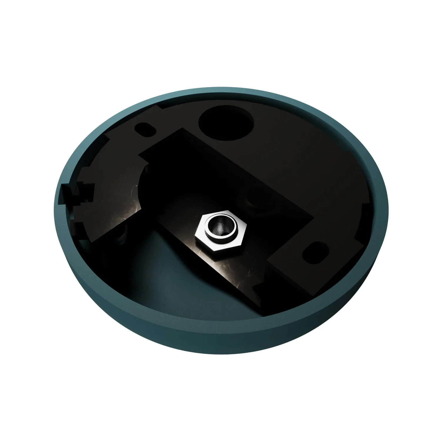 Silicone ceiling rose kit with central hole and provision for side hole - Petrol - Image 3