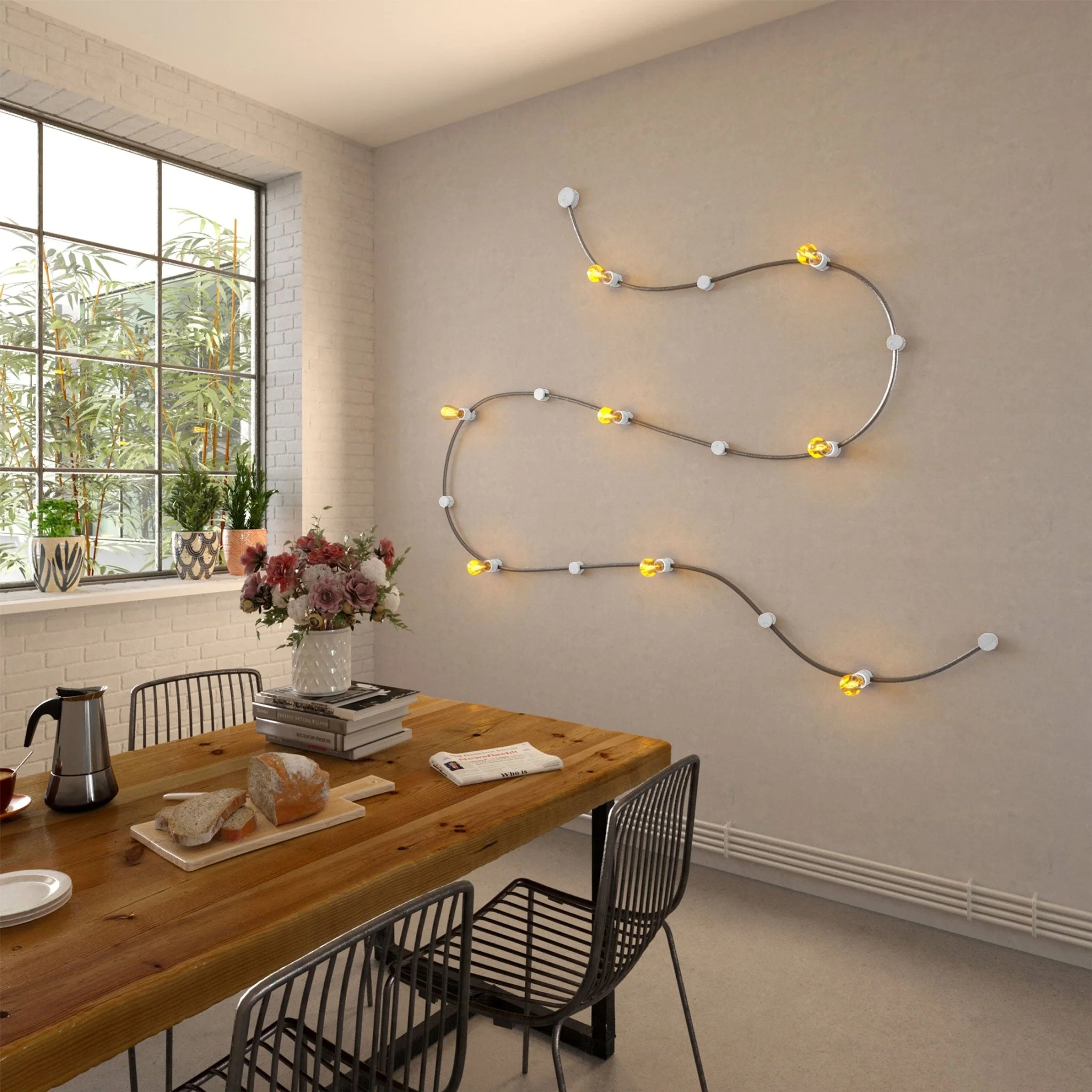 Wooden ceiling rose for cable for string light and Filé system. Made in Italy – White - Image 4
