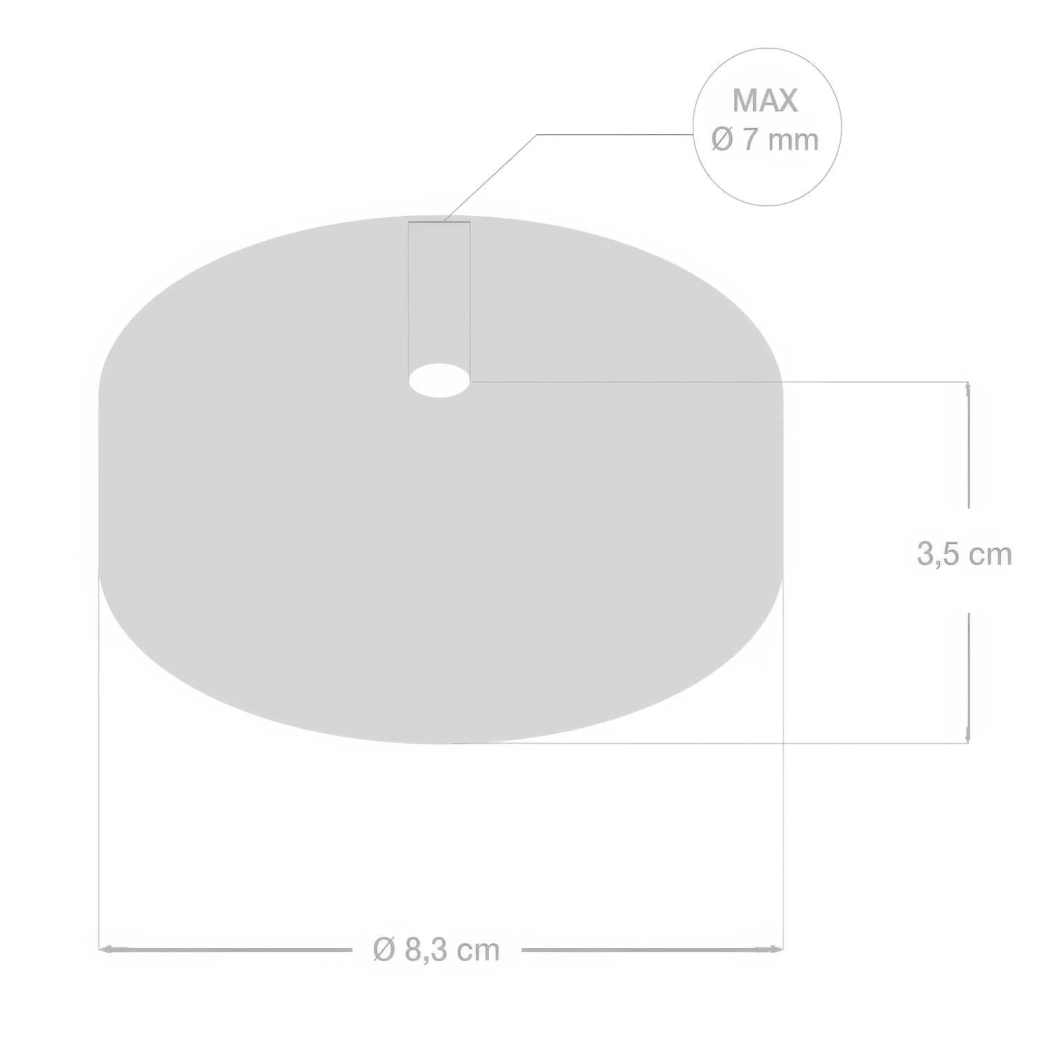 Cylindrical ceiling rose kit in silicone – Lime - Image 4