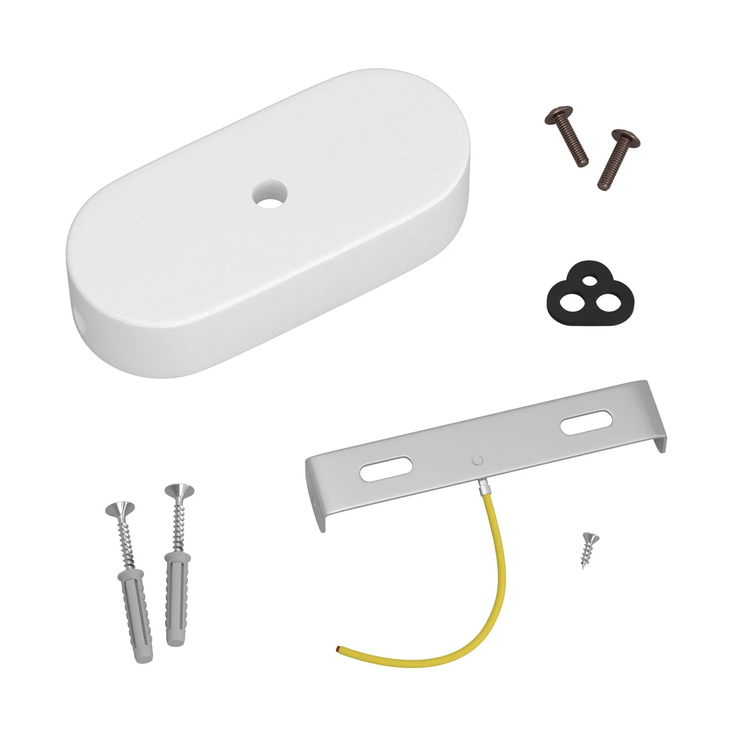 Oval wooden ceiling rose kit - White - Image 3