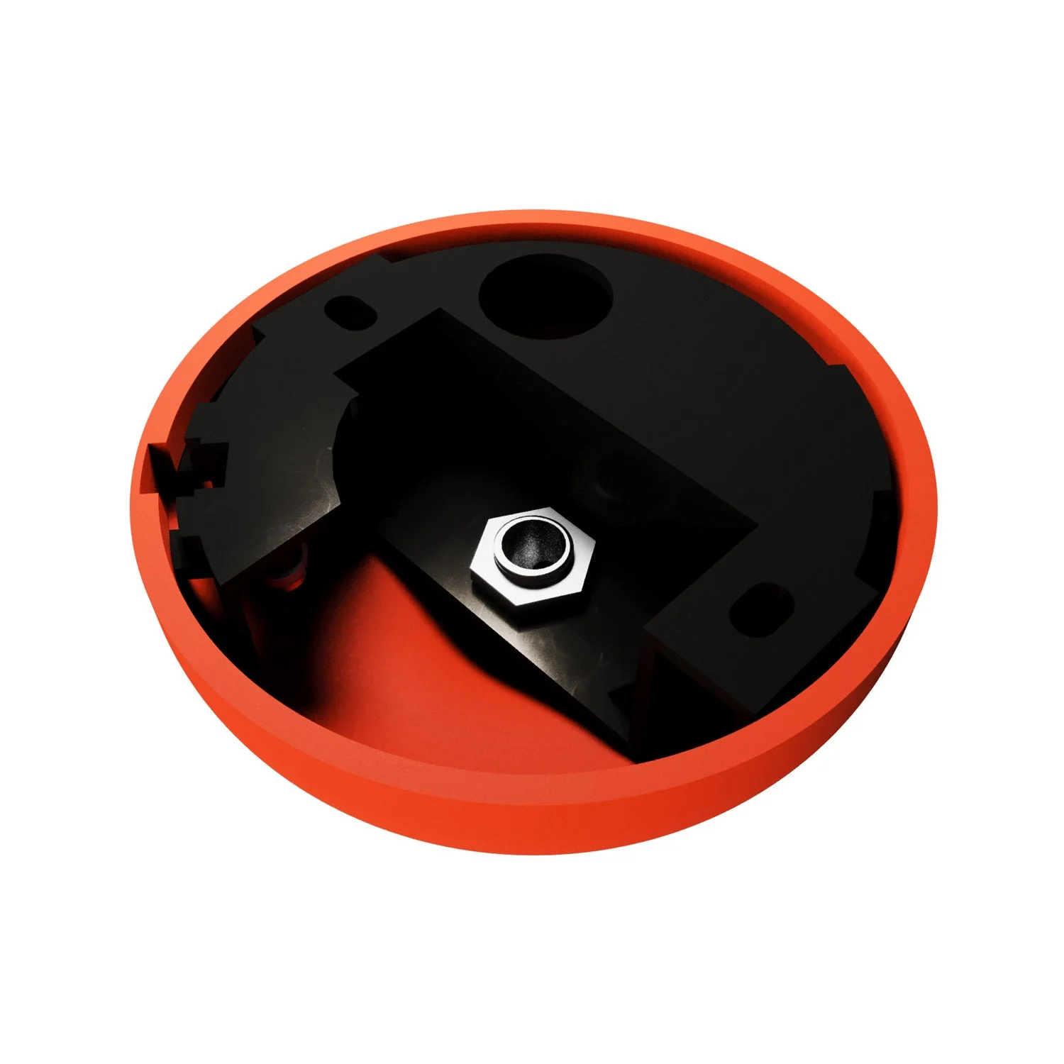 Silicone ceiling rose kit with central hole and provision for side hole – Orange - Image 3