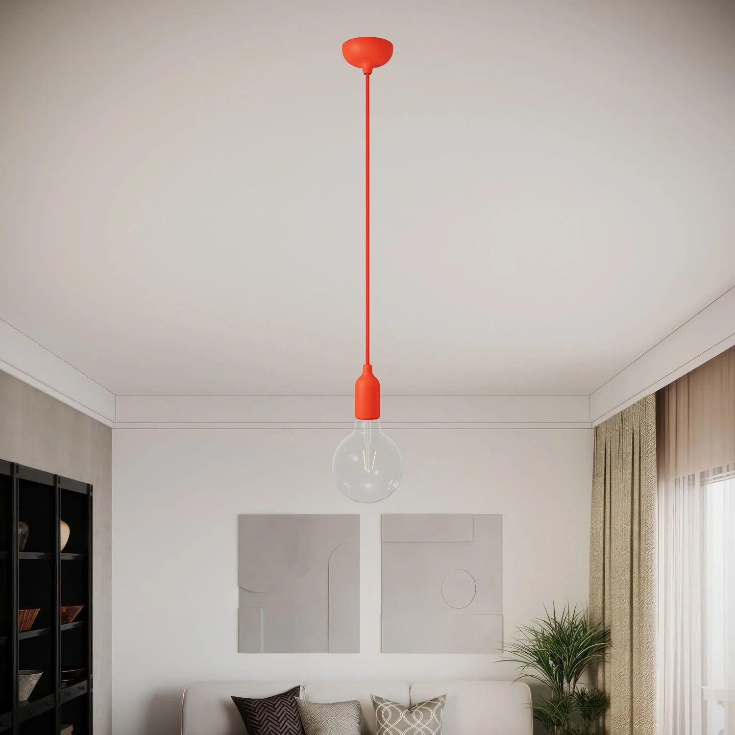 Silicone ceiling rose kit with central hole and provision for side hole – Orange - Image 6