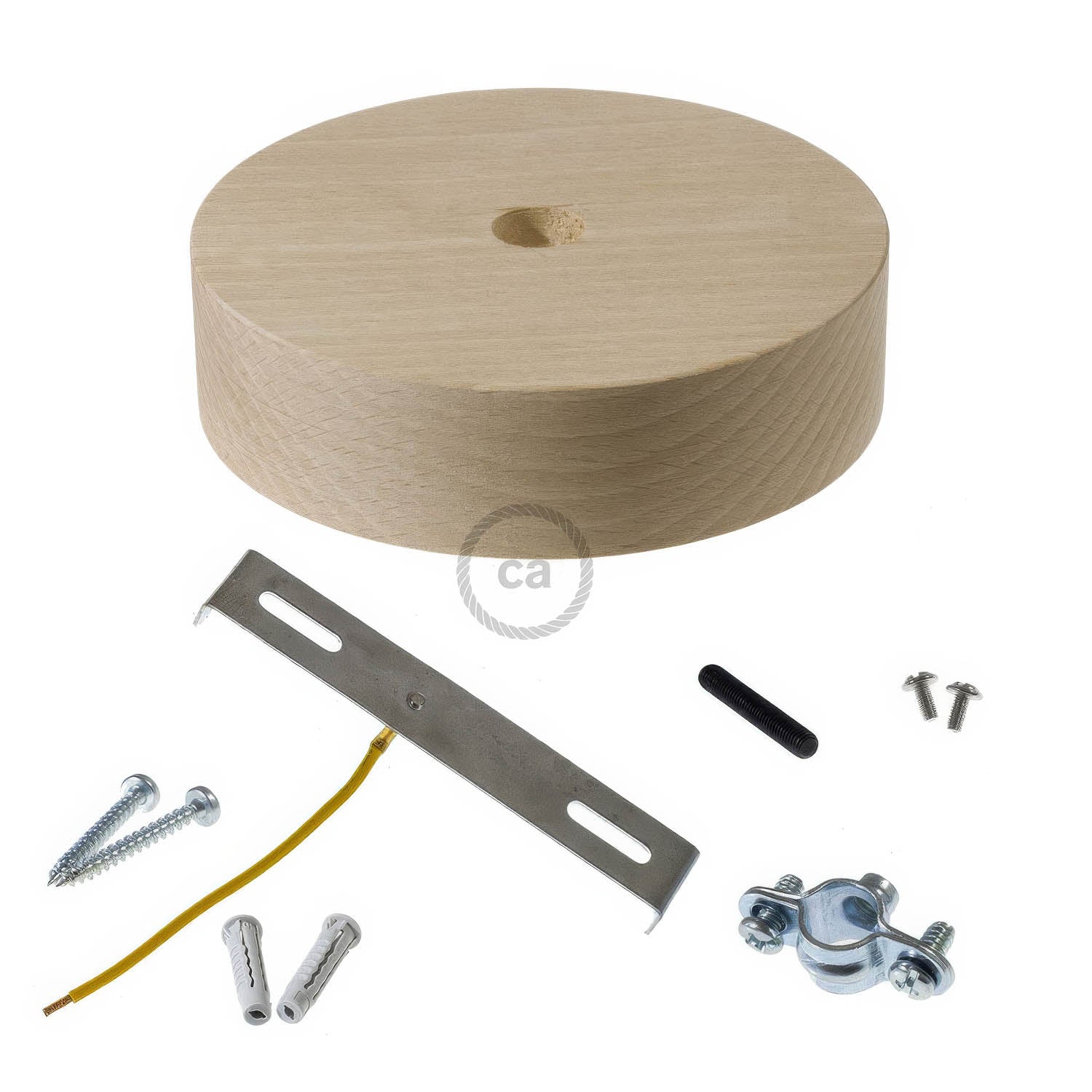 Wooden ceiling rose kit for XL cord - Neutral - Image 2