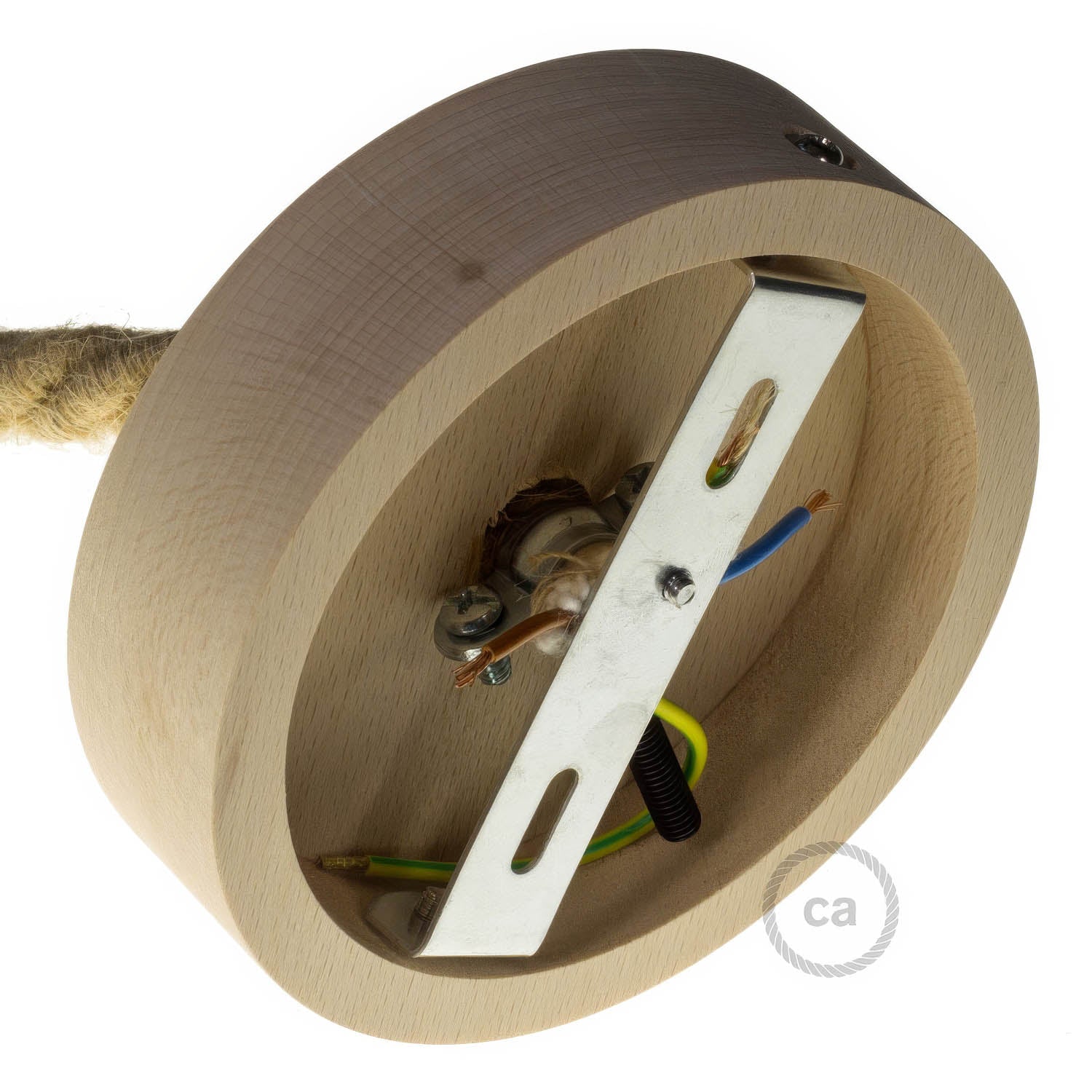 Wooden ceiling rose kit for XL cord - Neutral - Image 3