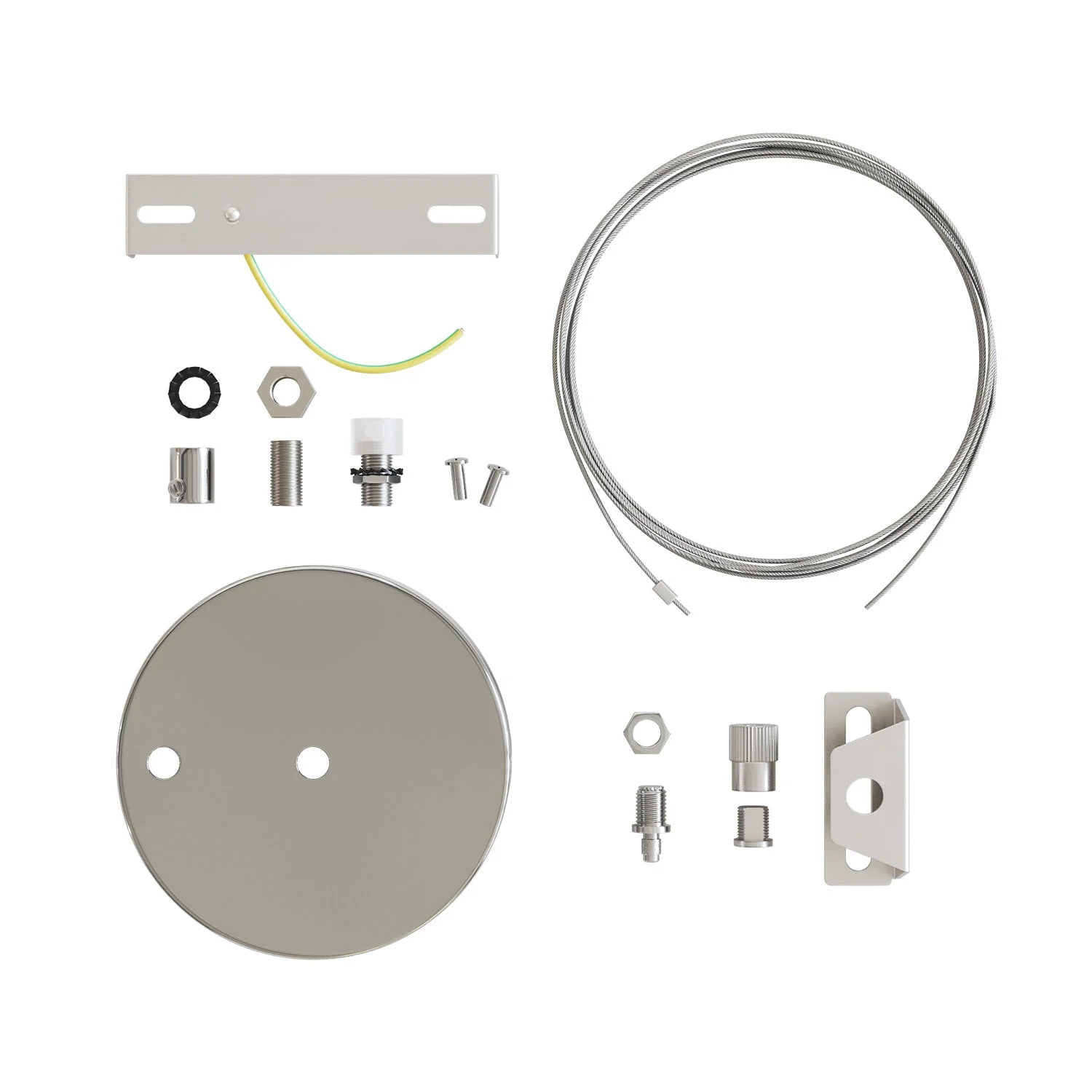 Ceiling canopy Kit Ø 120 mm with steel suspension and millimetric balancer – Chrome - Image 4