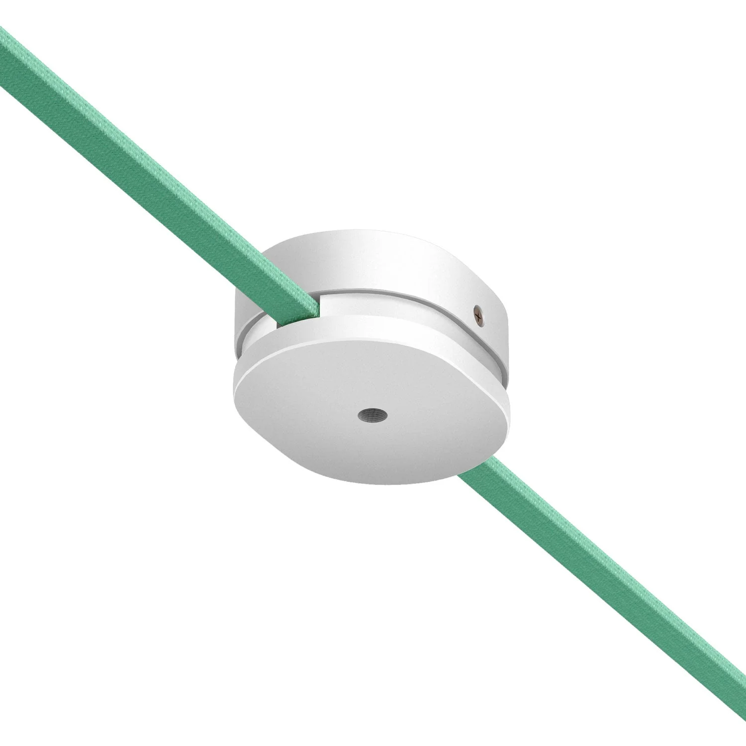 Oval ceiling rose in wood with a central hole and 2 side holes for cable for string light and Filé system. Made in Italy - White - Image 2