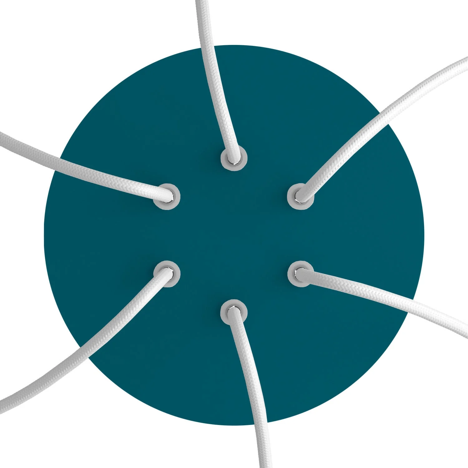 Ceiling rose Rose-One round, diameter 200 mm with 6 holes and 4 side holes - Petrol blue - Image 2