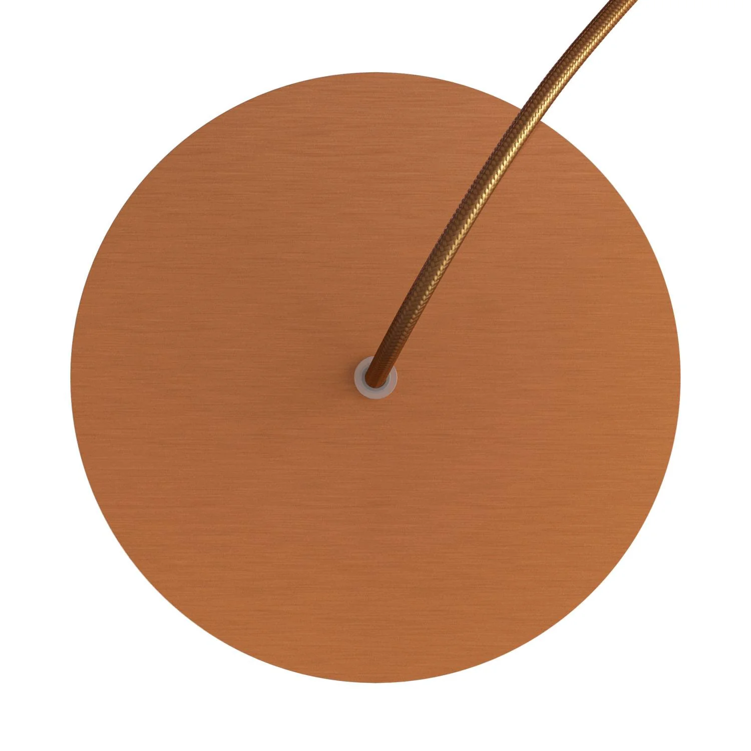 Ceiling rose Rose-One round, diameter 200 mm with 1 hole and 4 side holes - Satin copper Dibond - Image 2