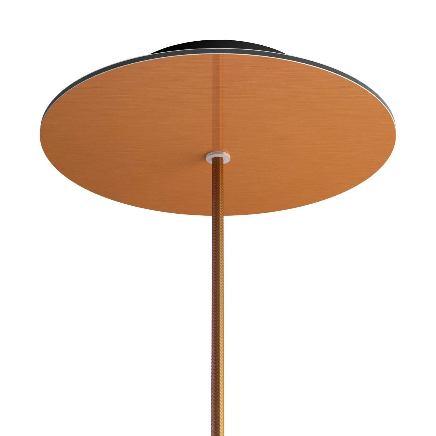 Ceiling rose Rose-One round, diameter 200 mm with 1 hole and 4 side holes - Satin copper Dibond - Image 8