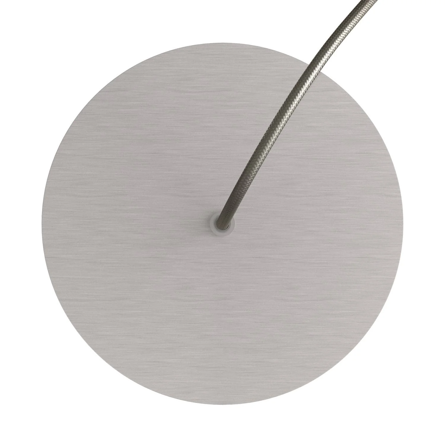 Rose-One round ceiling rose, 200 mm diameter with 1 hole and 4 side holes - Satin steel Dibond - Image 2
