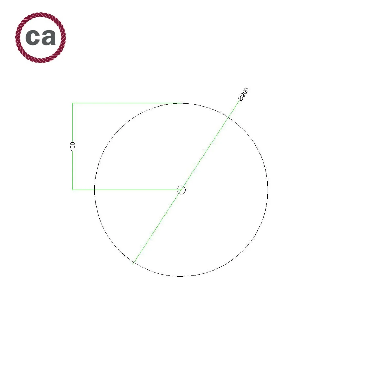 Rose-One round ceiling rose, 200 mm diameter with 1 hole and 4 side holes - Satin steel Dibond - Image 7