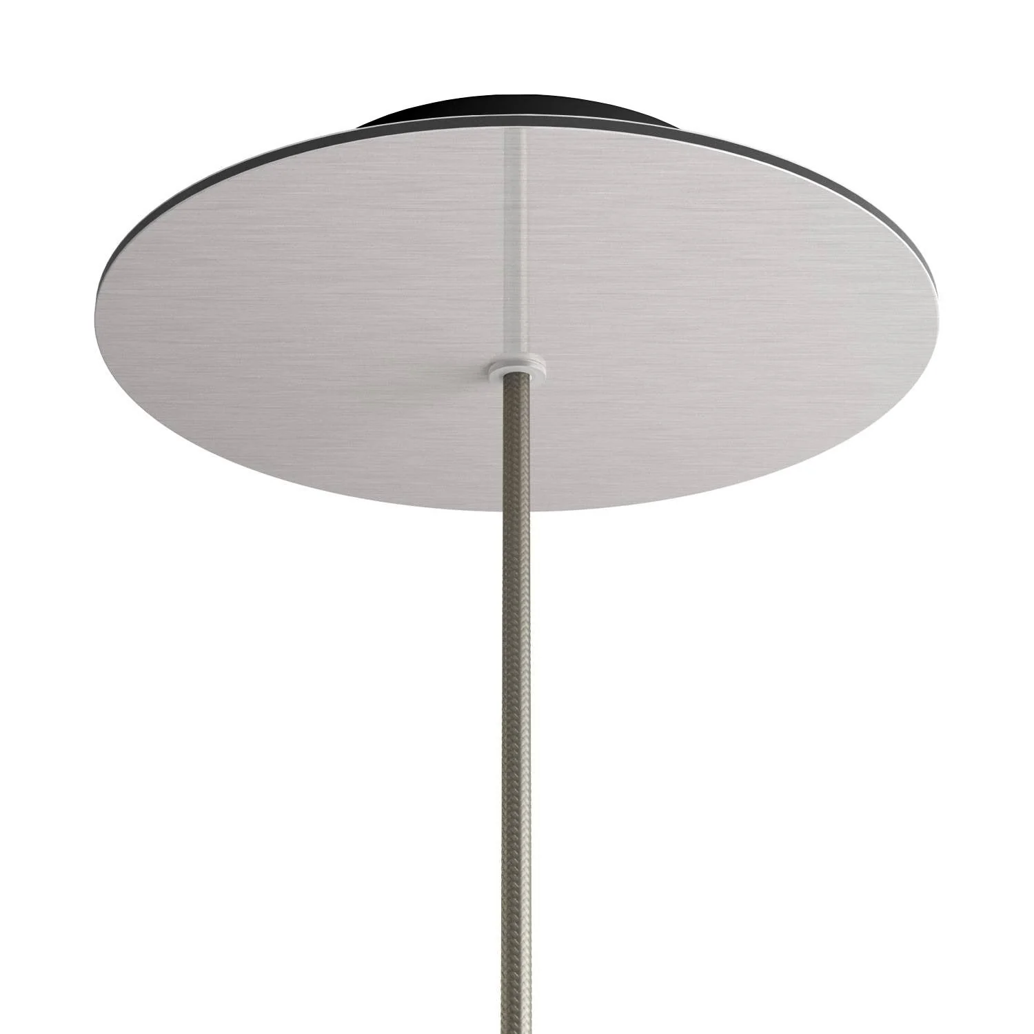 Rose-One round ceiling rose, 200 mm diameter with 1 hole and 4 side holes - Satin steel Dibond - Image 8